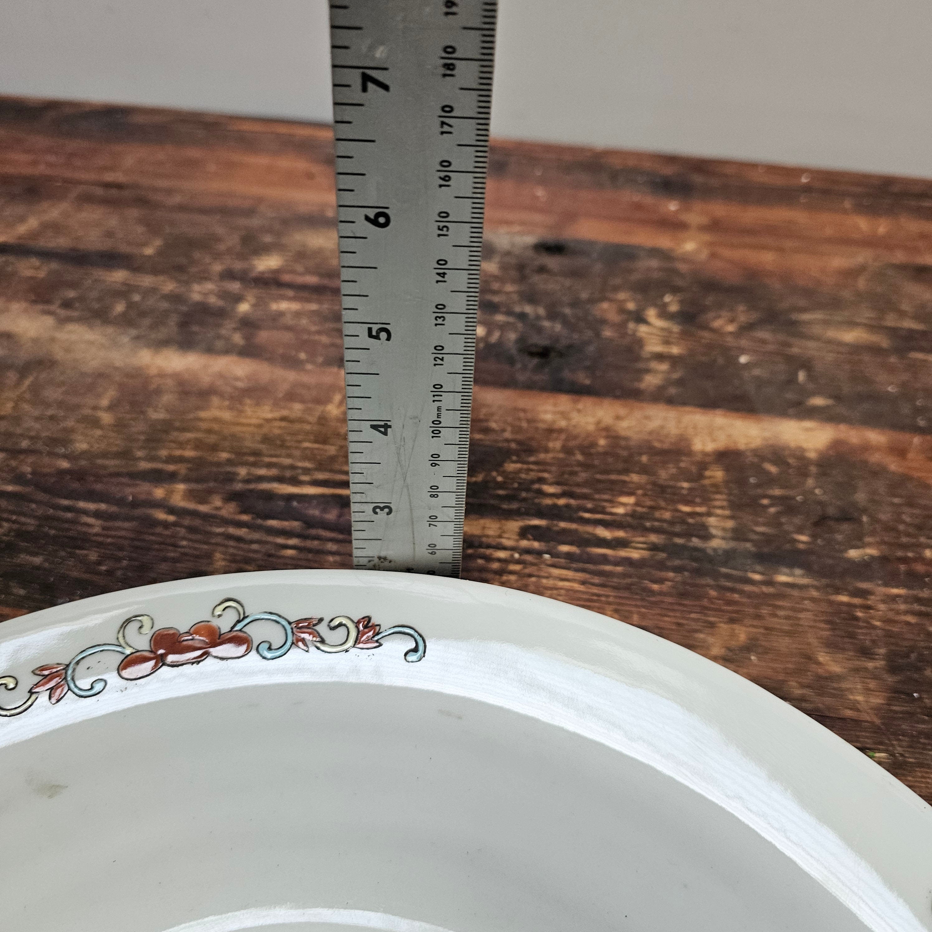 Antique Chinese Ceramic Planter Saucer Blanc de China Marked JIAQUING 14" Dia