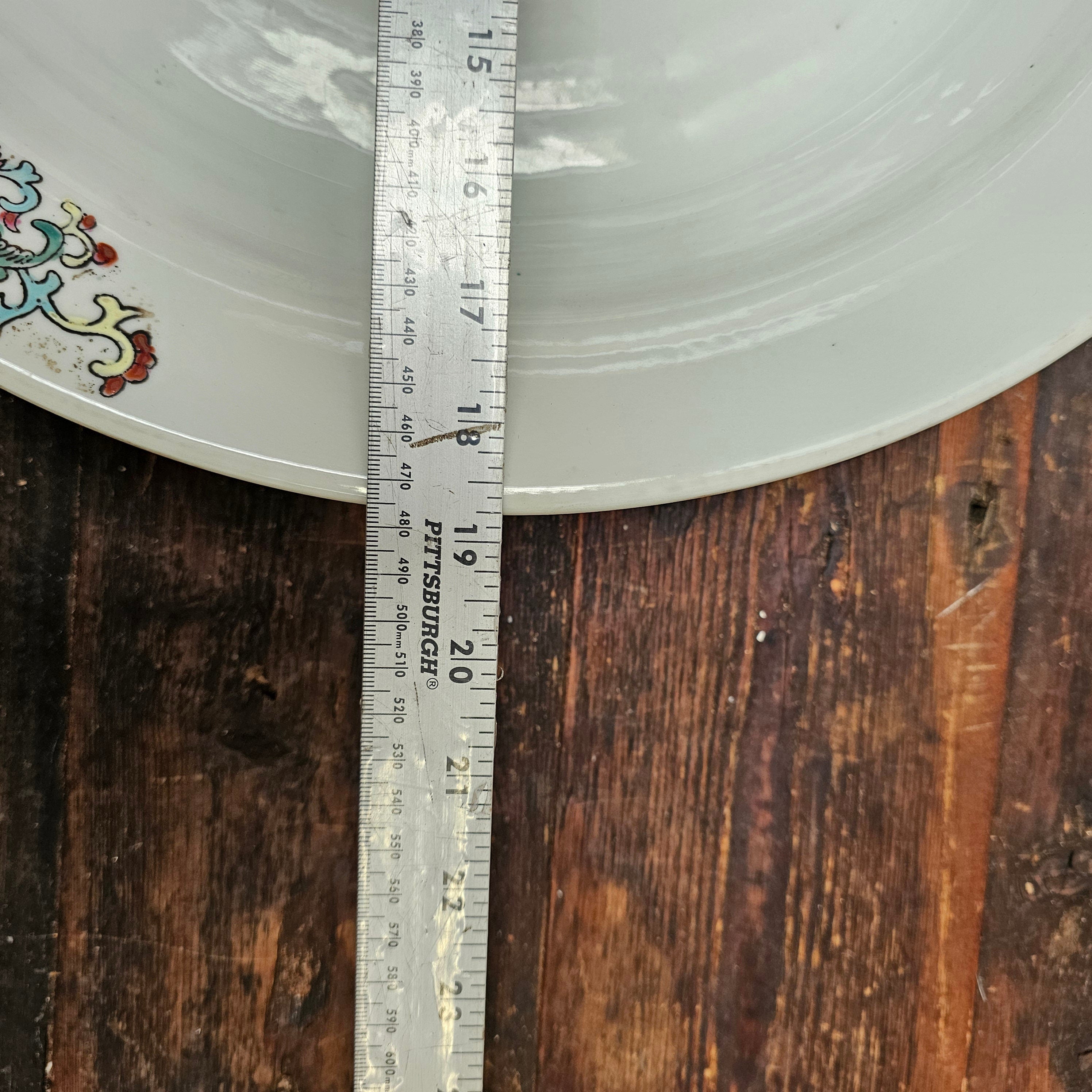 Antique Chinese Ceramic Planter Saucer Blanc de China Marked JIAQUING 19" Dia (A)