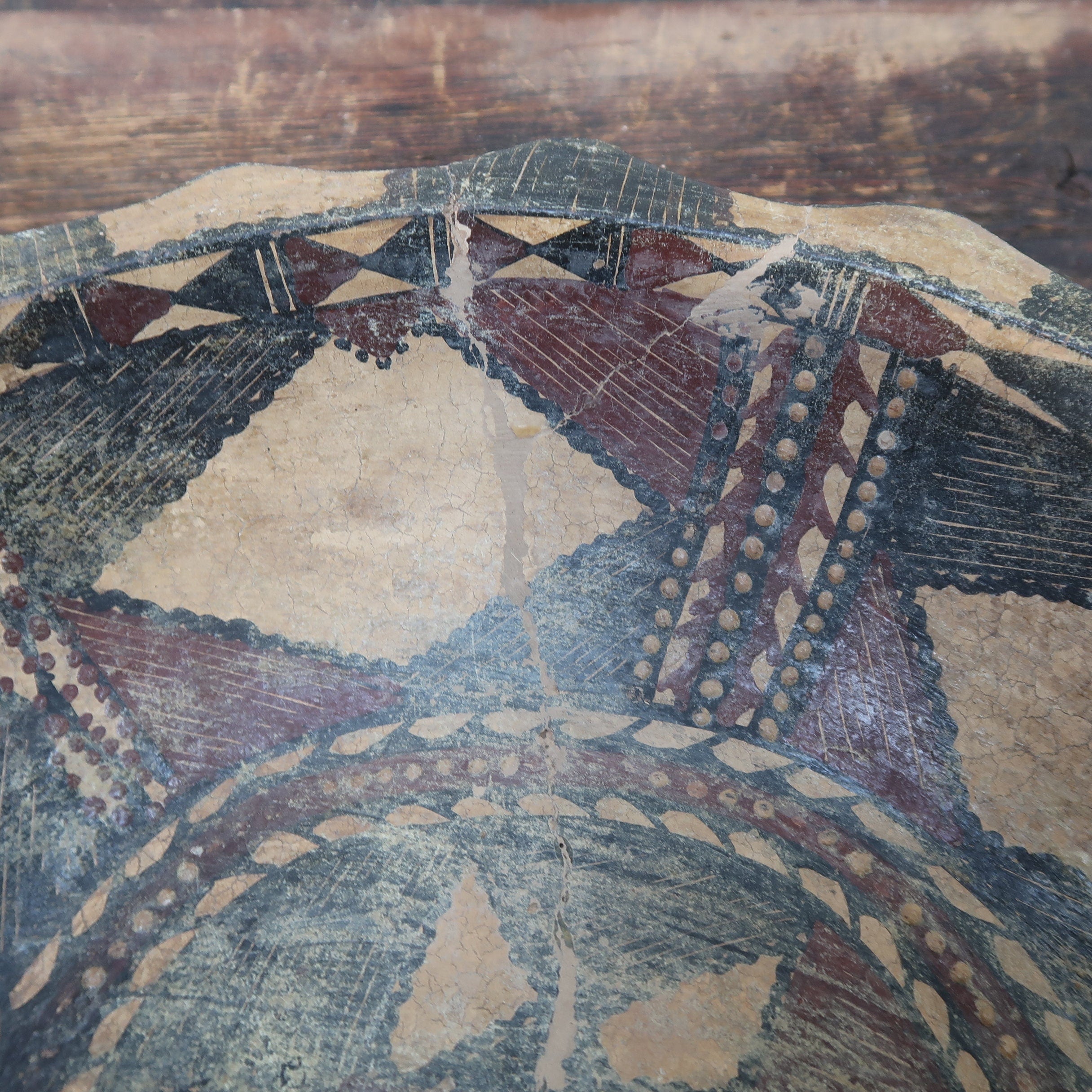 Algeria Dish Amazigh Kabylie Berber Terracotta Zig Zag Edge Platter 14" x 2.5" H