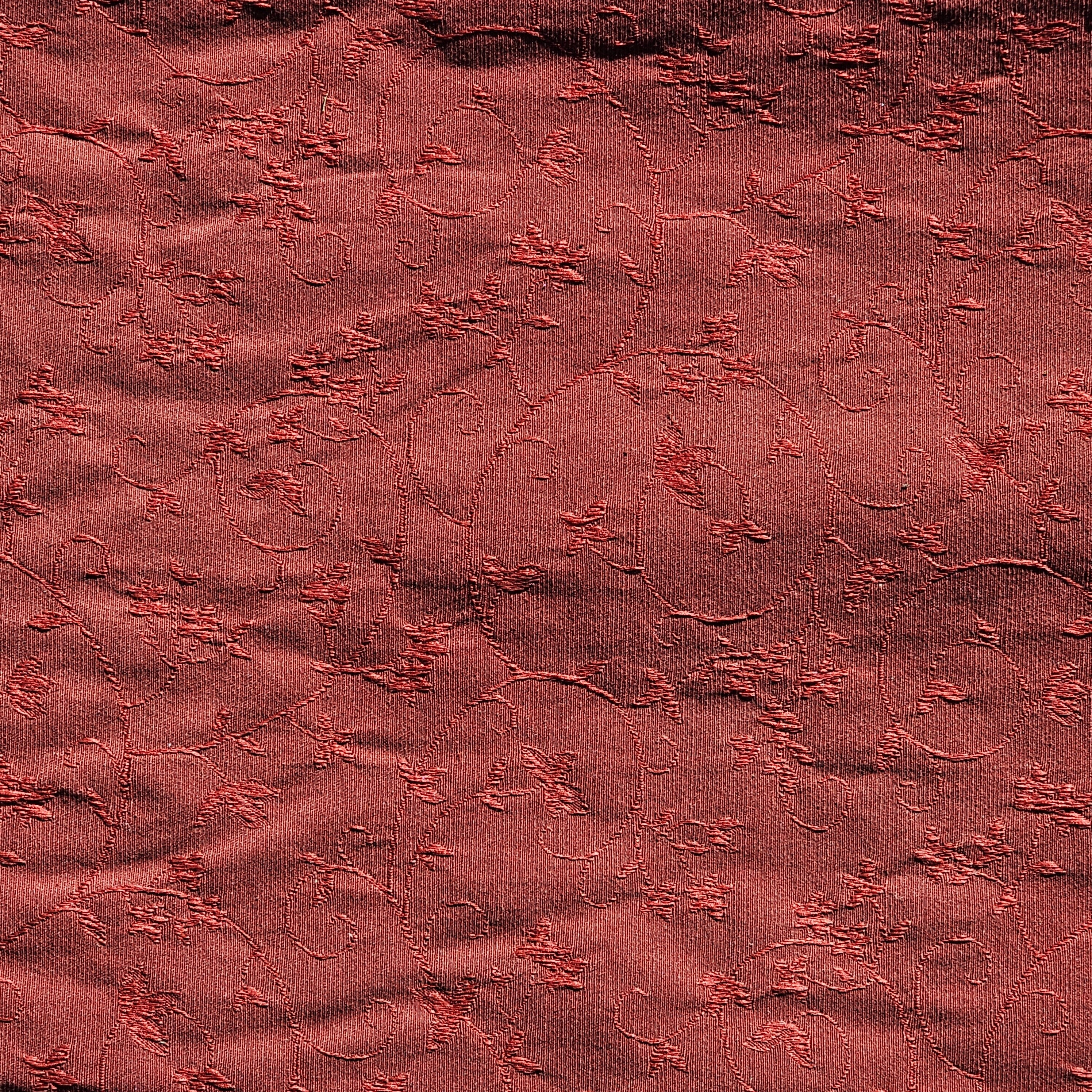 Vintage Antique Brocade Jacquard Fabric Burgandy 56" W x 1 Roll