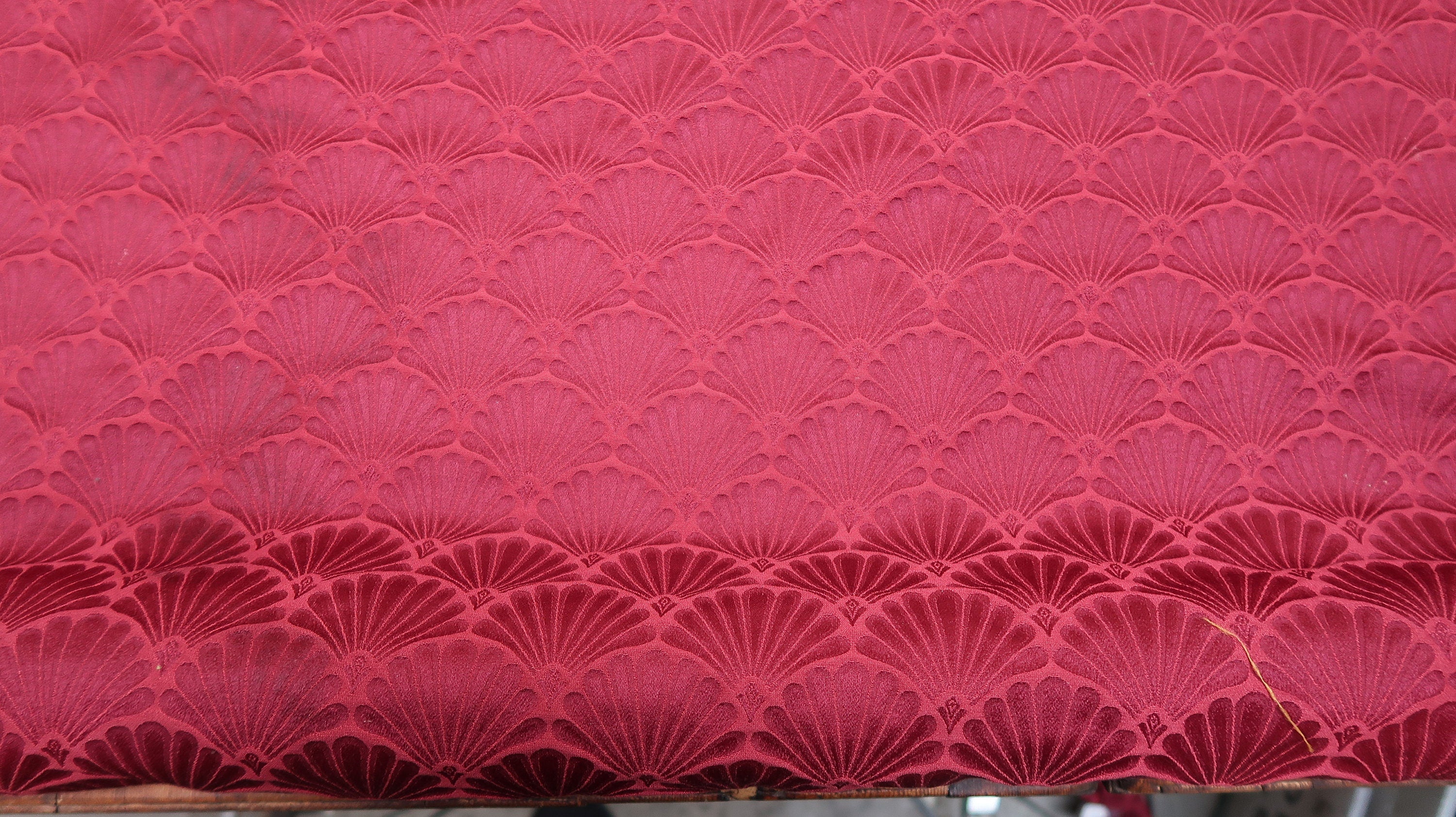 F. Schumacher Co. Vintage Shell Pattern Fabric Burgandy 55" w x 6 ft