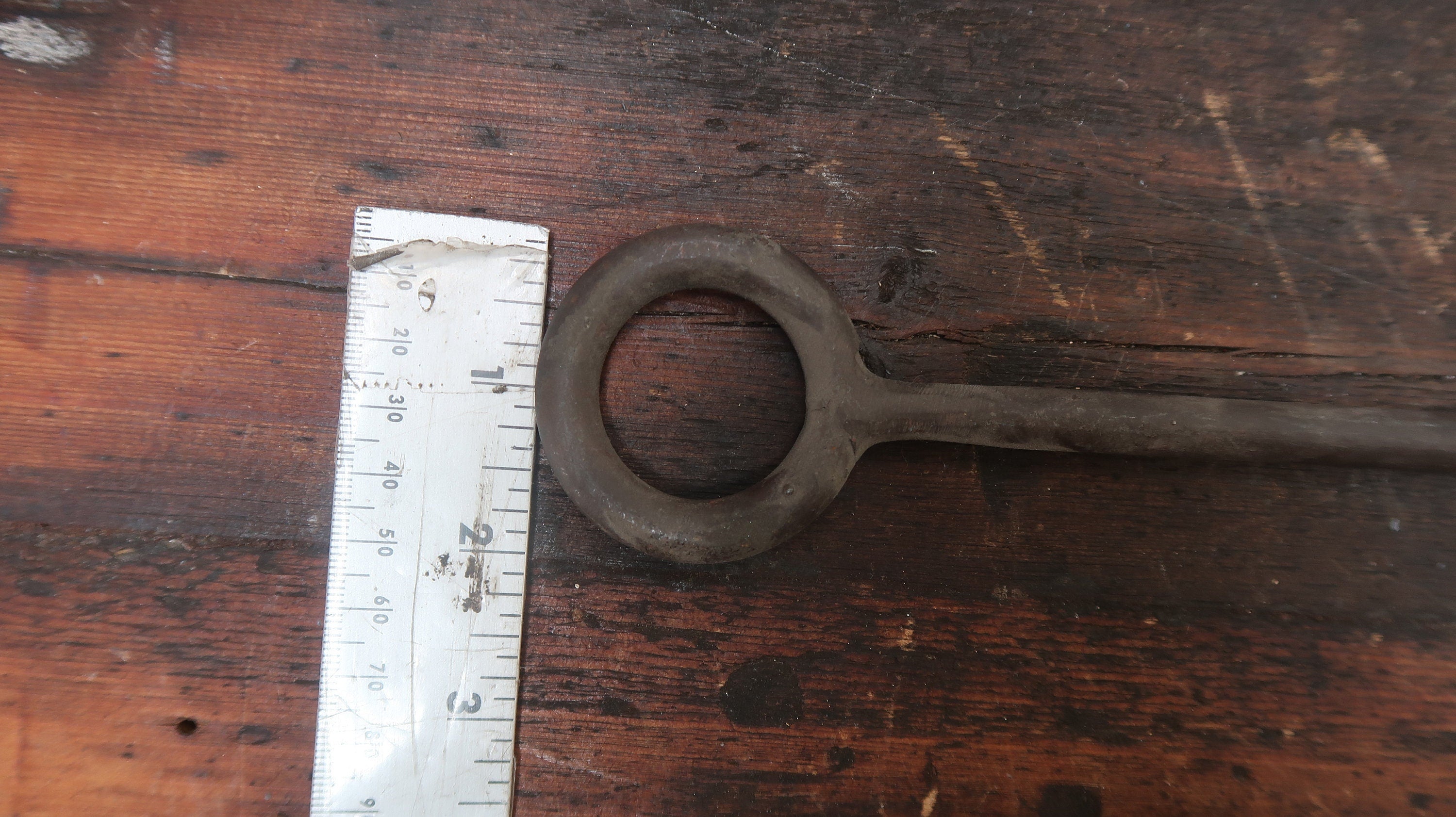 Hand Forged 14" L Wrought Iron Hook Blacksmith Antique