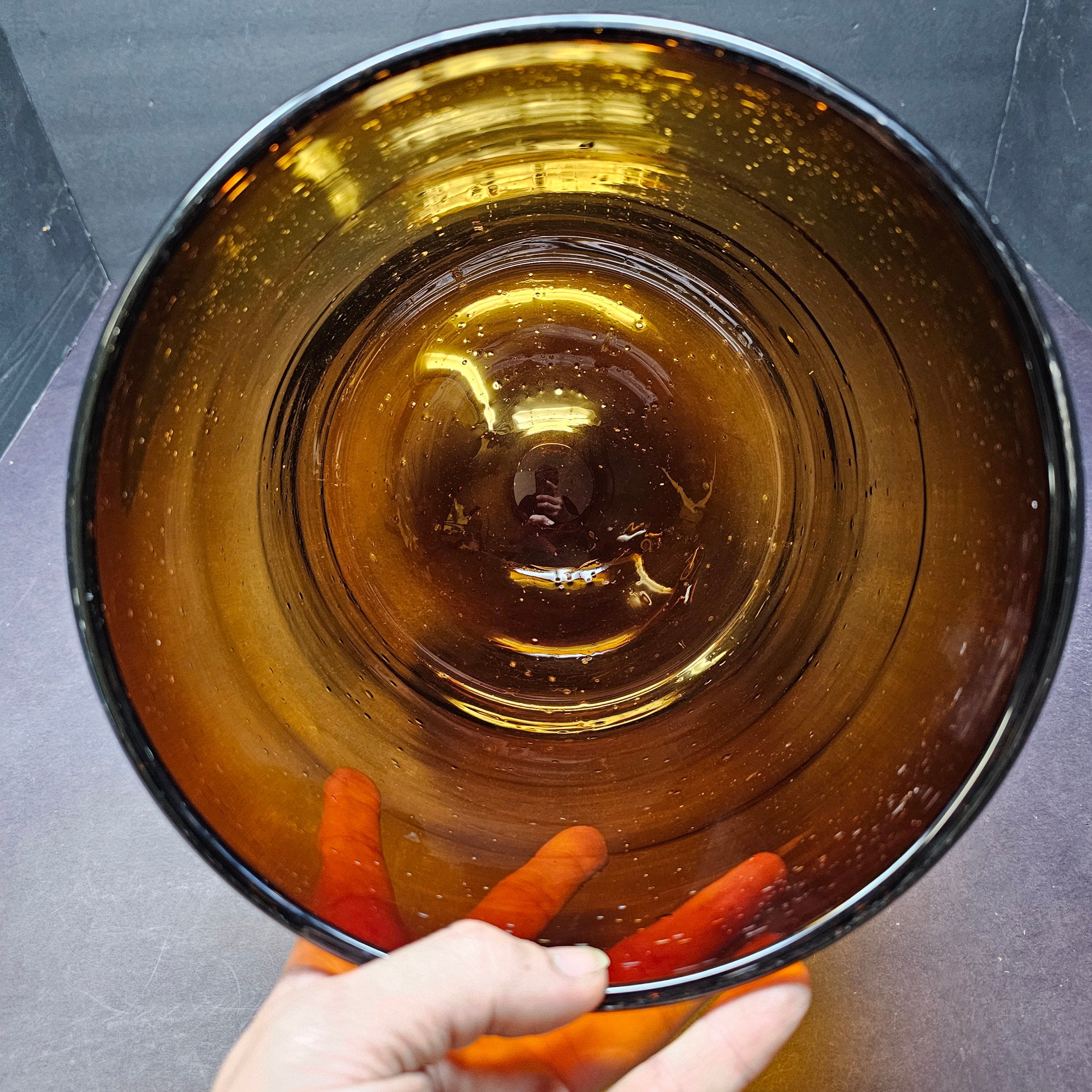 Amber Glass Cylinder Storage Container Flower Vase With Metal Stand