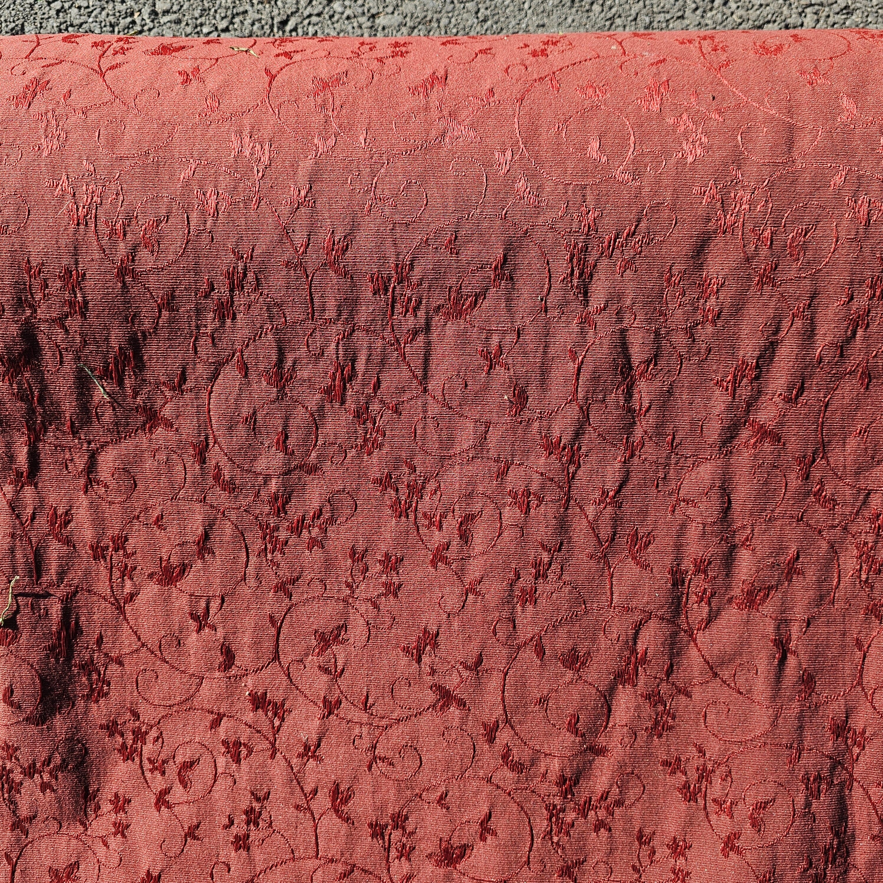 Vintage Antique Brocade Jacquard Fabric Burgandy 56" W x 1 Roll