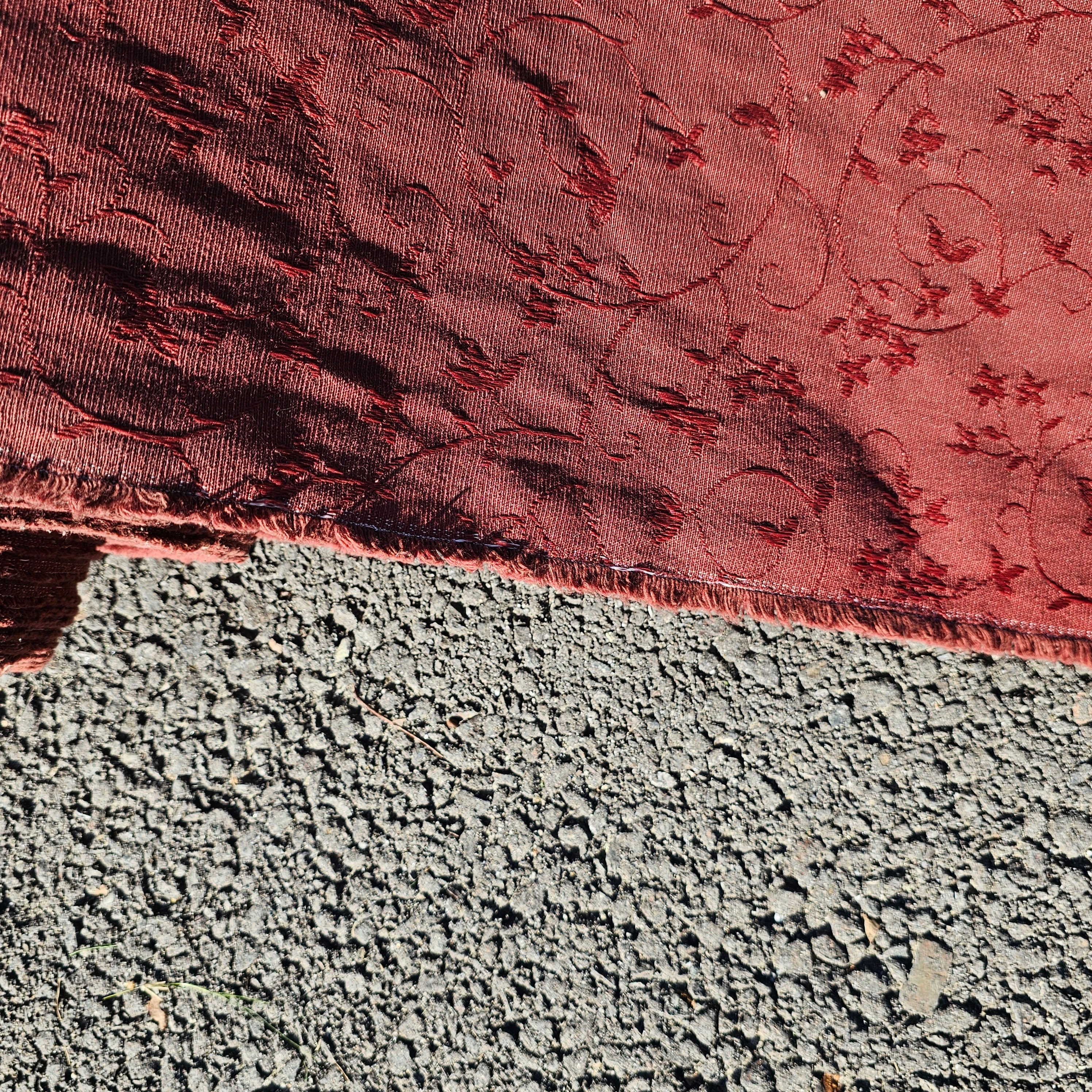 Vintage Antique Brocade Jacquard Fabric Burgandy 56" W x 1 Roll