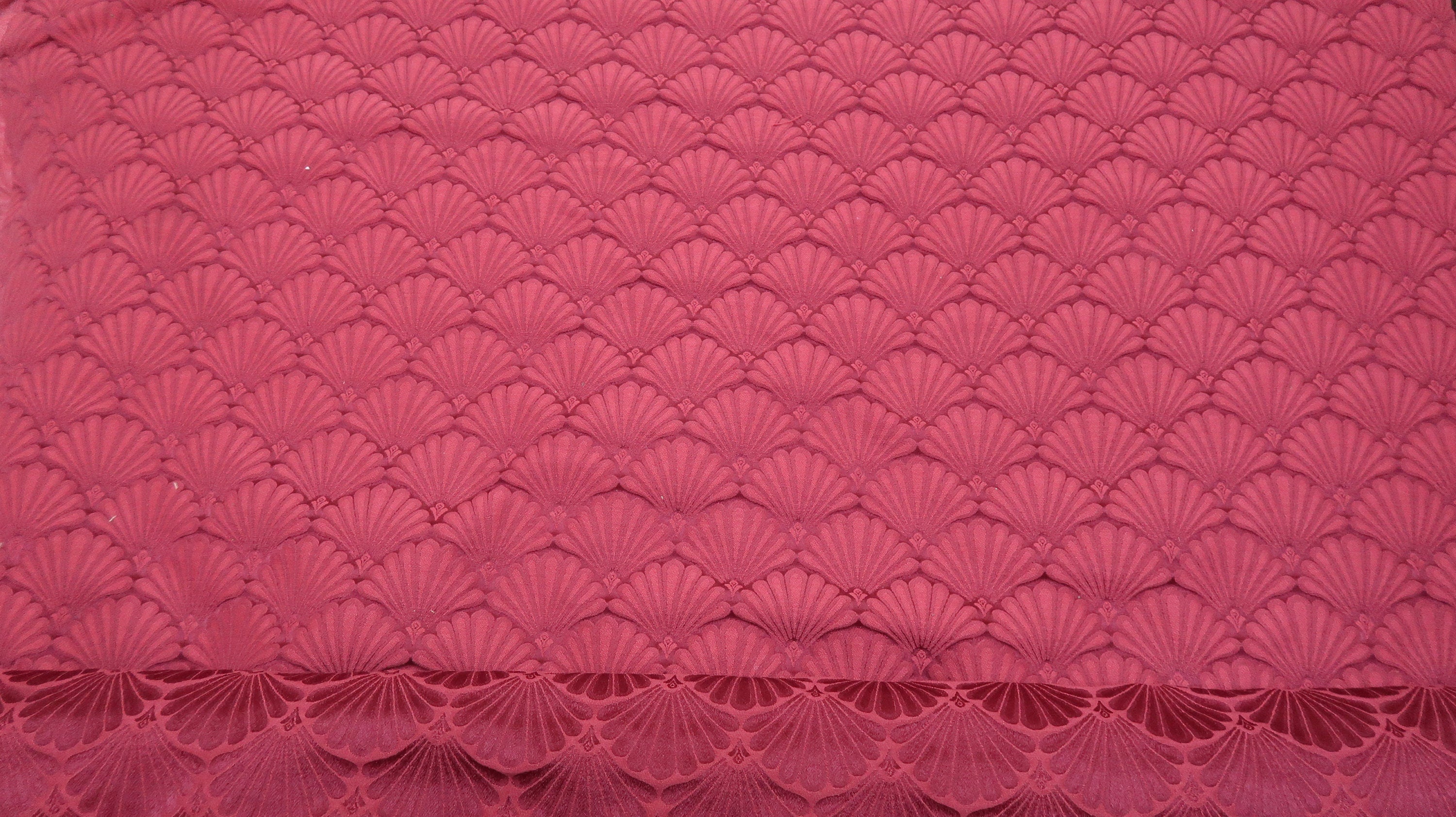 F. Schumacher Co. Vintage Shell Pattern Fabric Burgandy 55" w x 6 ft