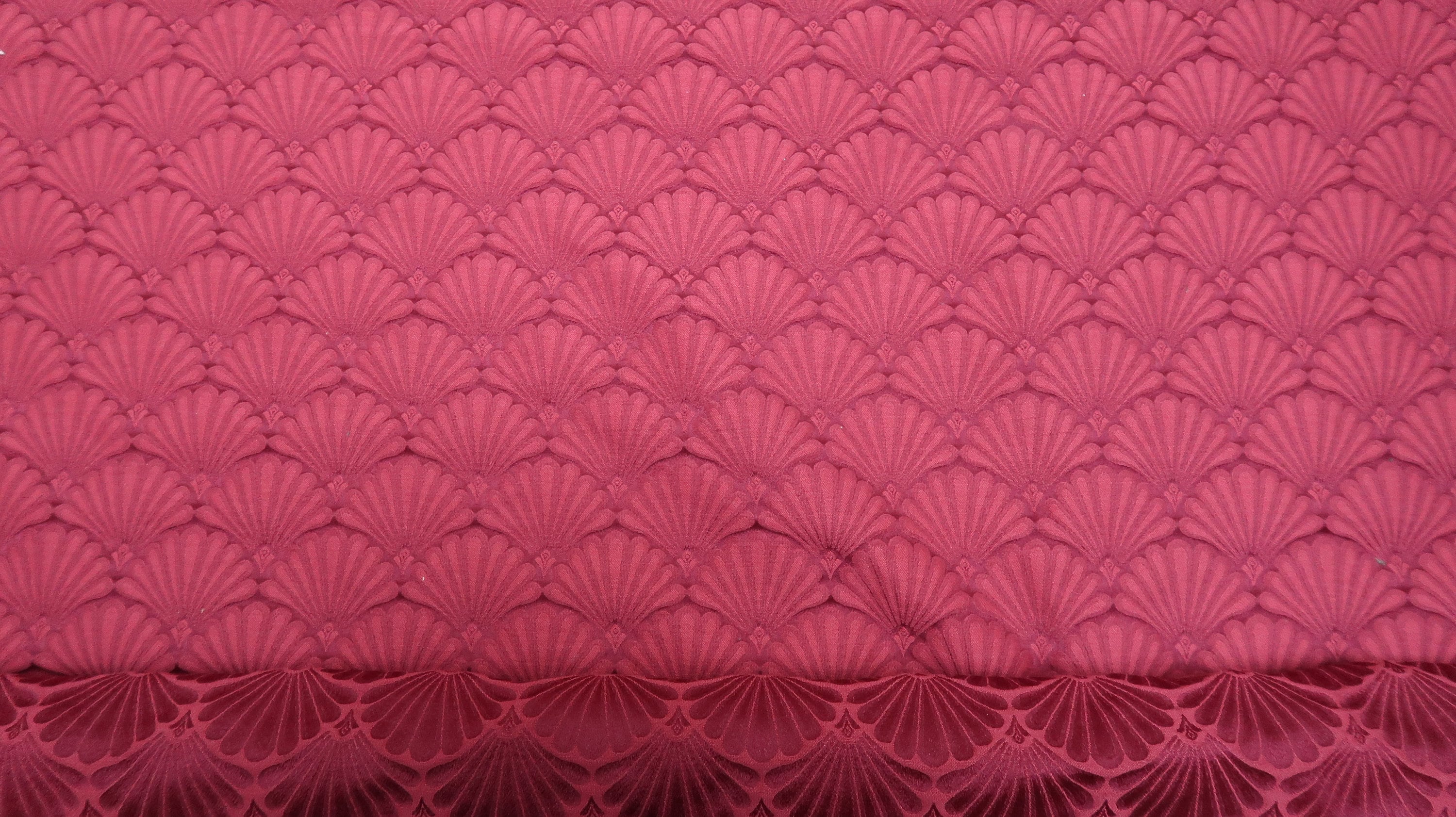 F. Schumacher Co. Vintage Shell Pattern Fabric Burgandy 55" w x 6 ft