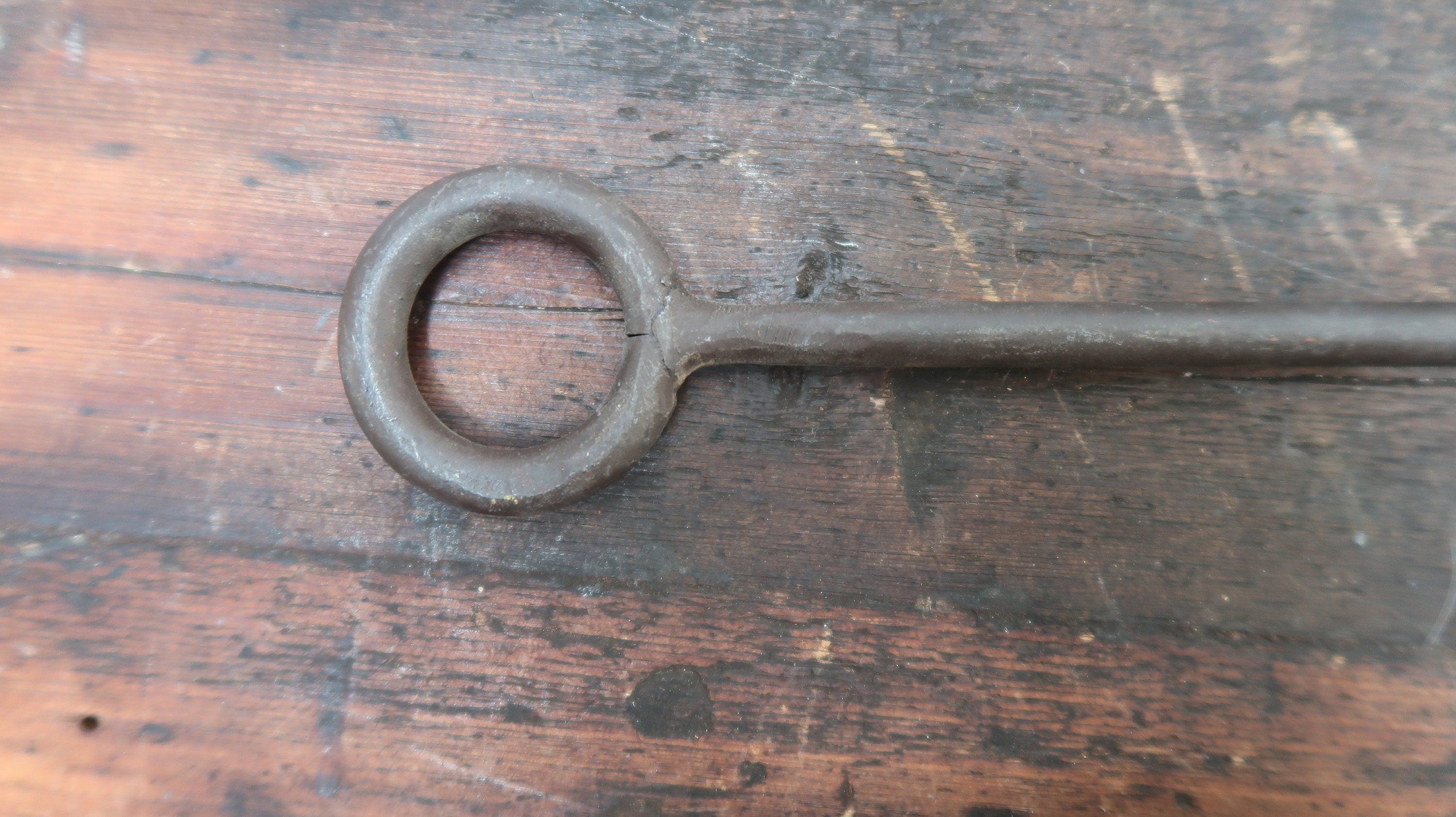 Hand Forged 14" L Wrought Iron Hook Blacksmith Antique