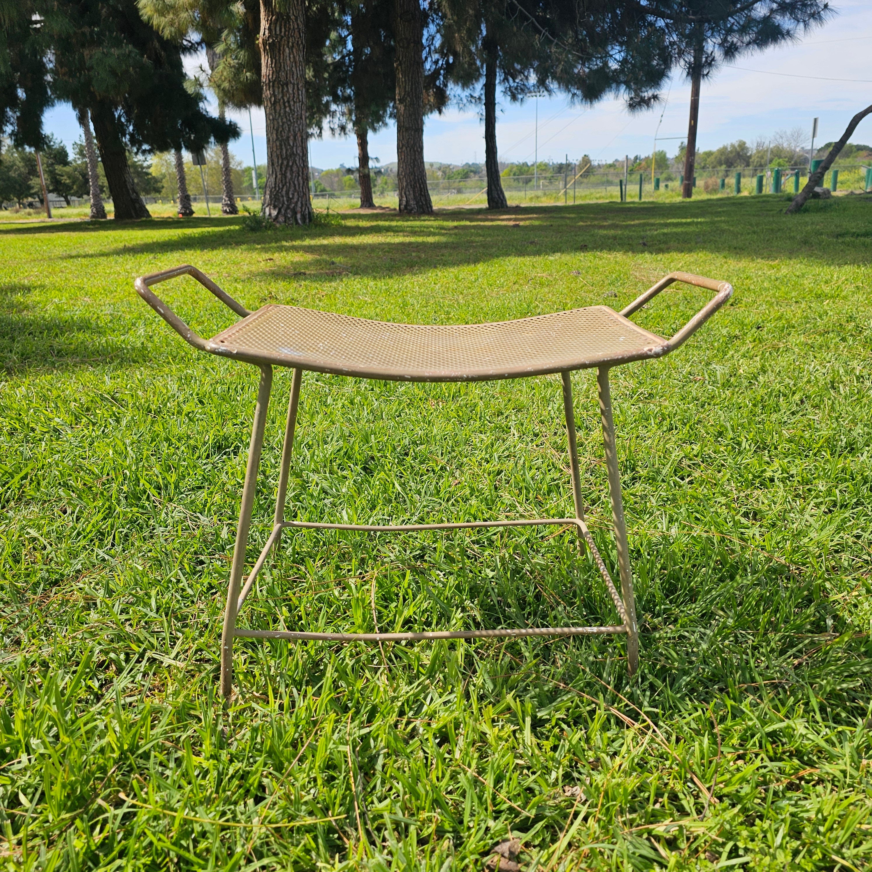 Industrial Steel Stool Gardening Patio Stool Plant Stand MCM