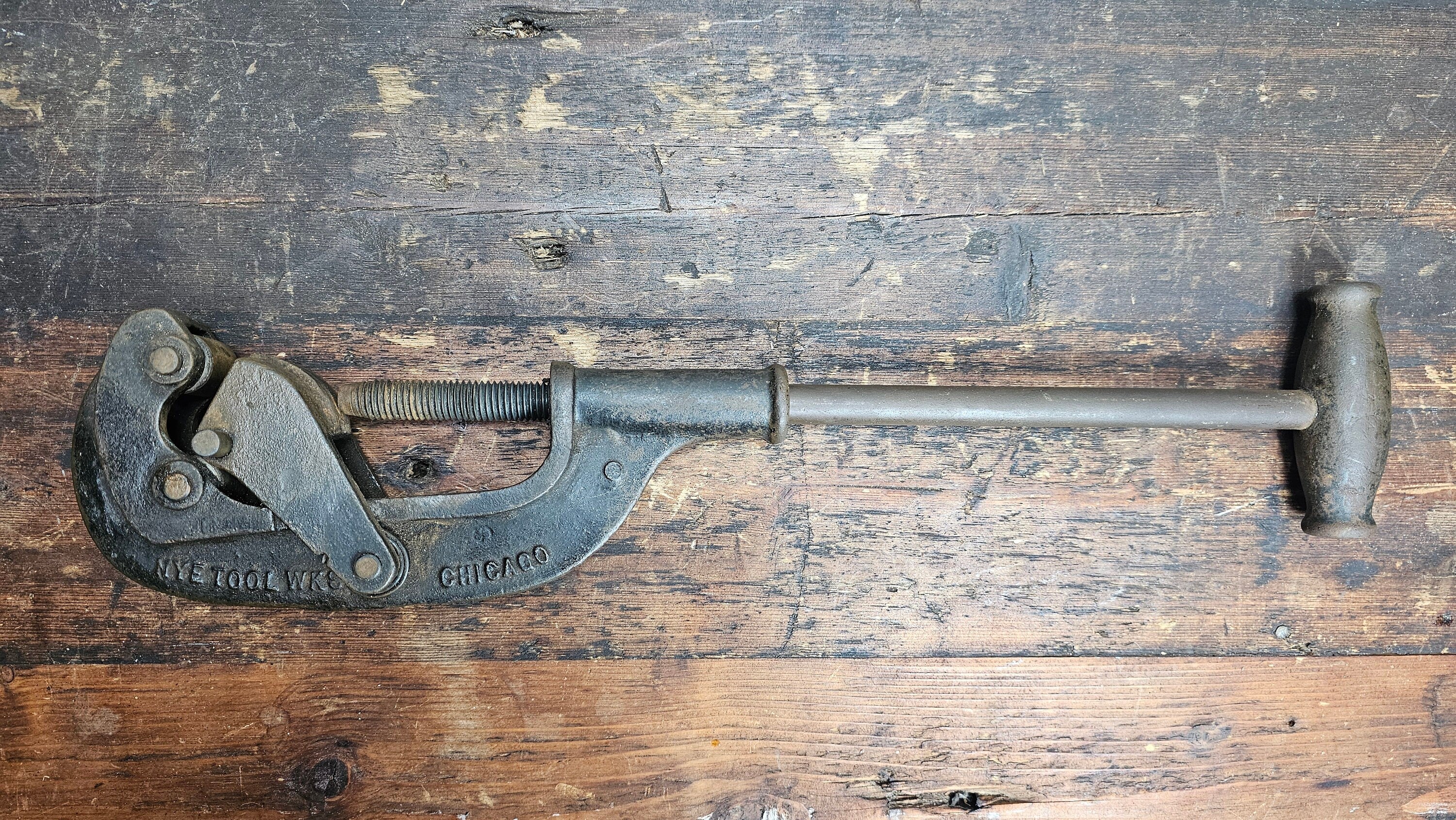 Antique NYE Tool & Machine Works Chicago Pipe Cutter No.2 Saunders Type