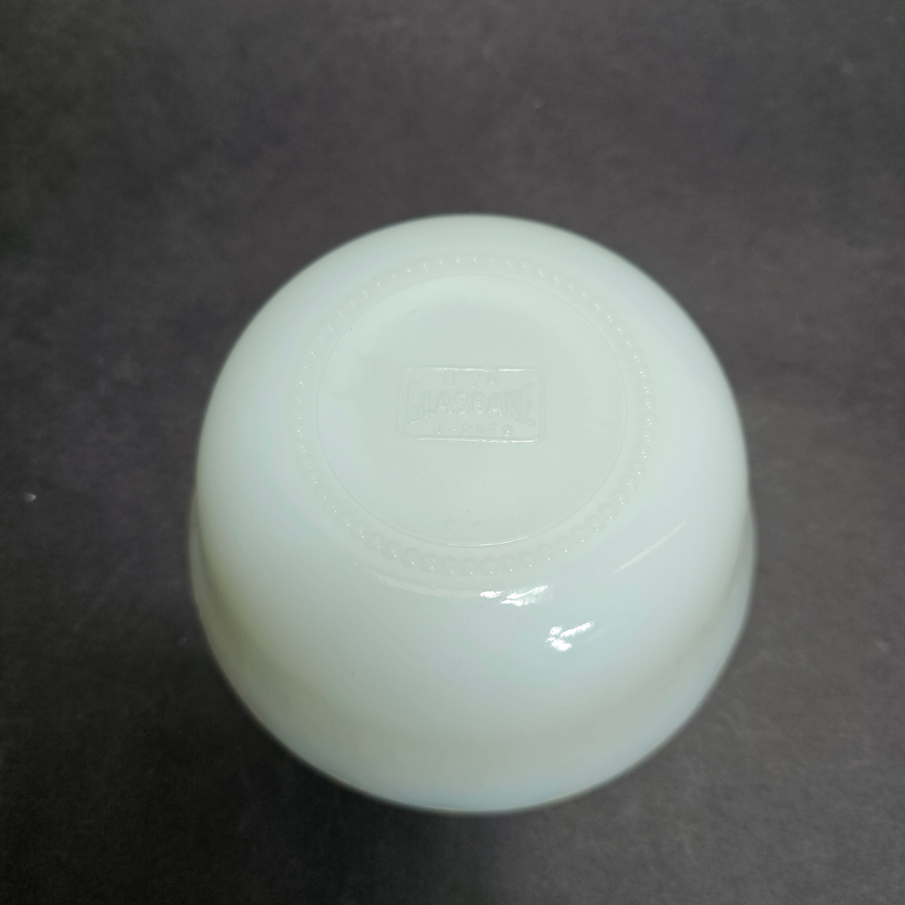 Vintage Milk Glass Glasbake Bowl # J-2019 Dipping Mixing Bowl 4.75" Dia x 2" H