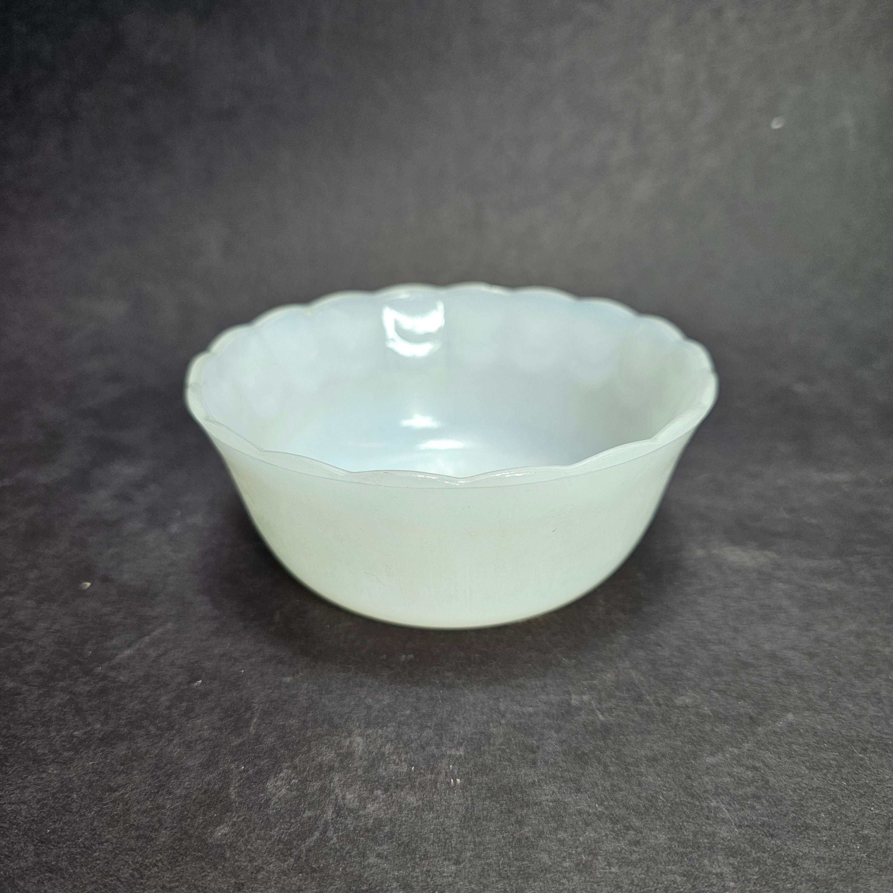 Vintage Milk Glass Glasbake Bowl # J-2019 Dipping Mixing Bowl 4.75" Dia x 2" H