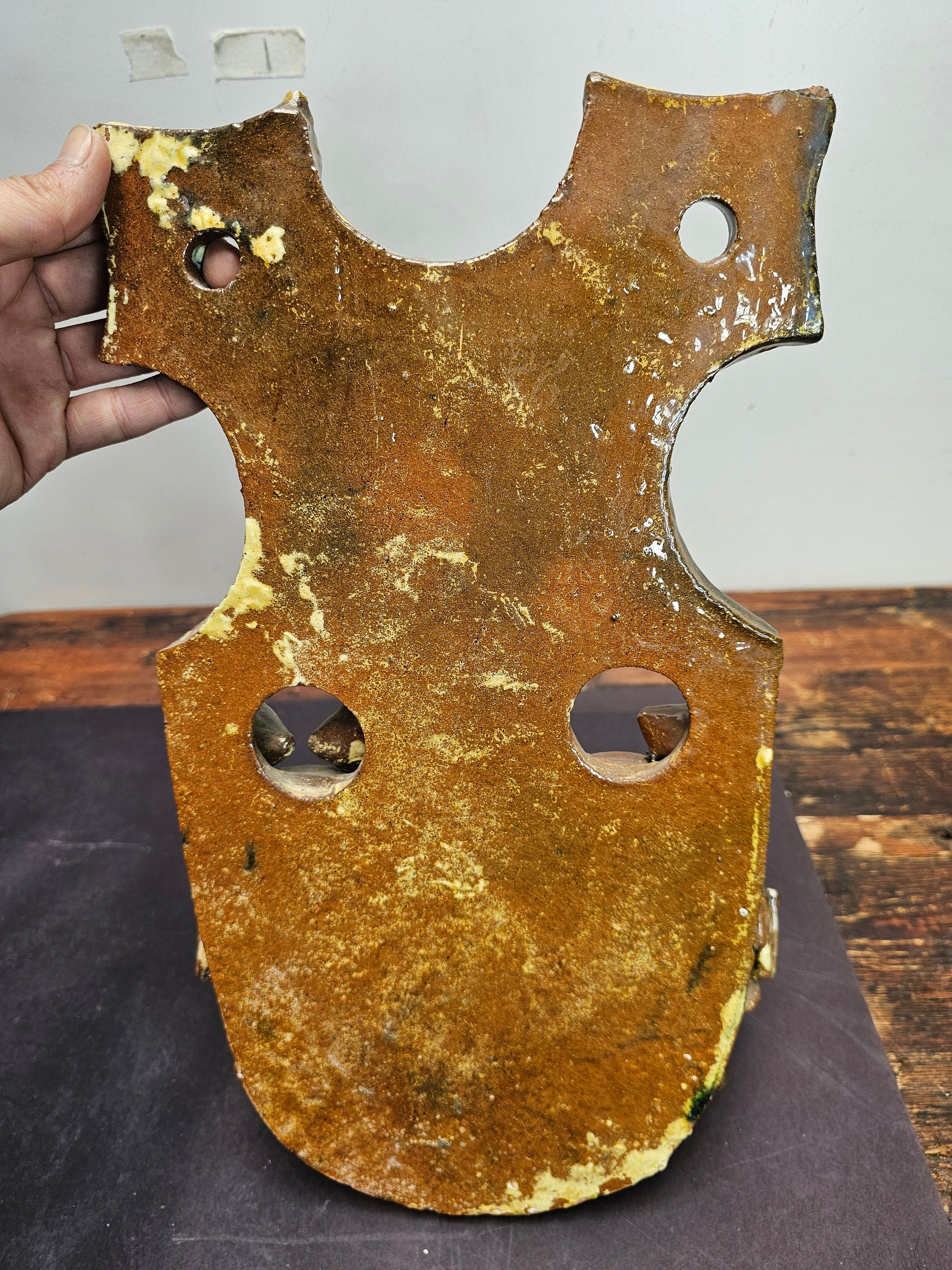 Vintage Mexican Tree of Life Pottery Metepec Wall Planter 16"H x 10"W x 5"D