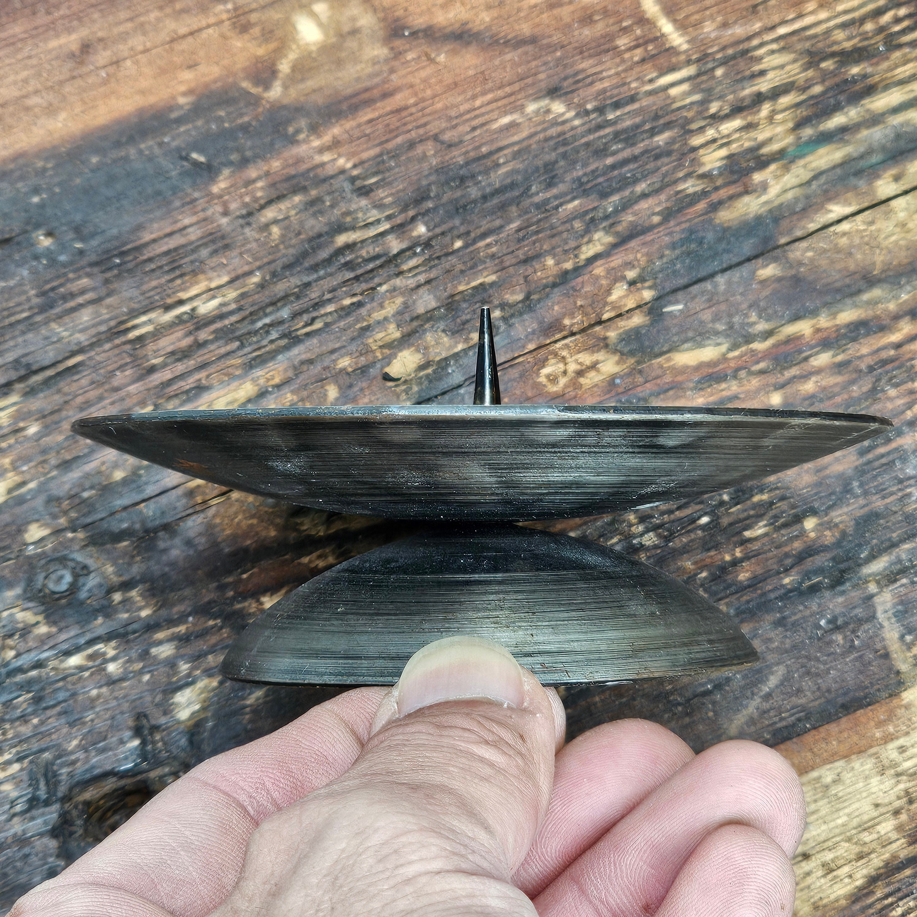 Vintage Native American Style Steel Candle Holder 4" x 1.2" H