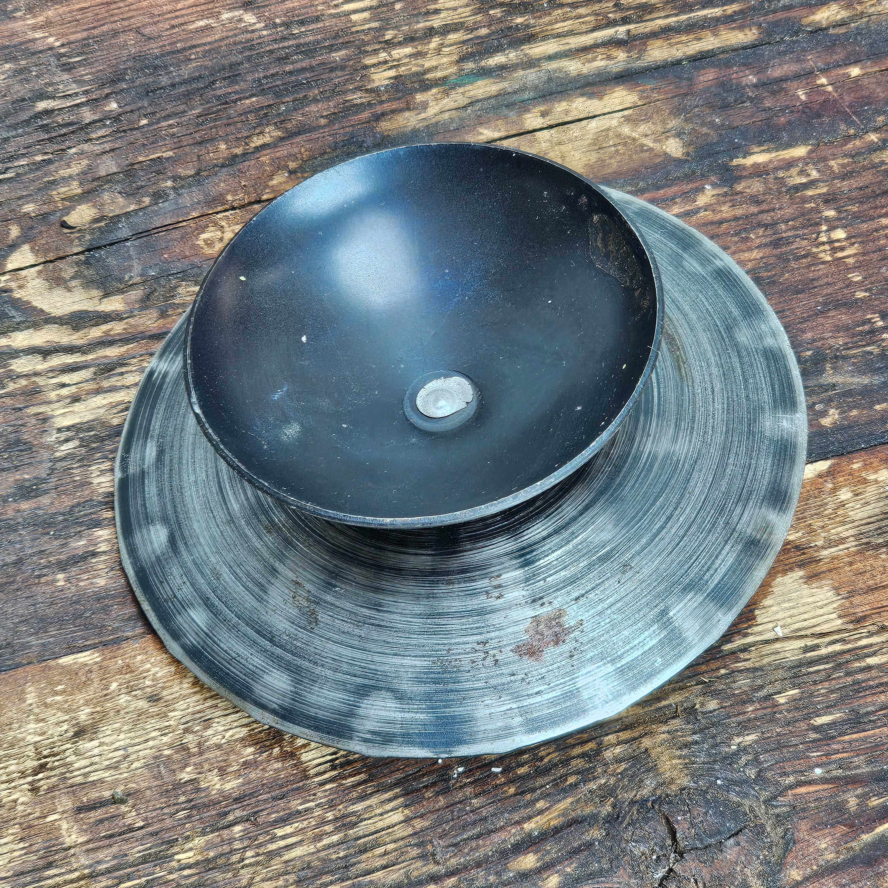 Vintage Native American Style Steel Candle Holder 4" x 1.2" H