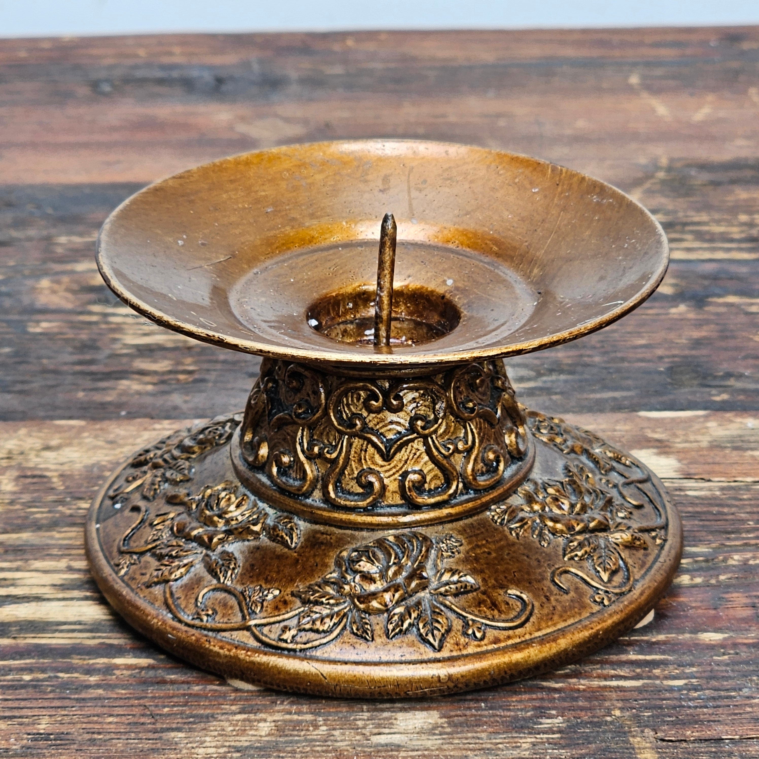 Ornate Asian Style Resin Candle Holder
