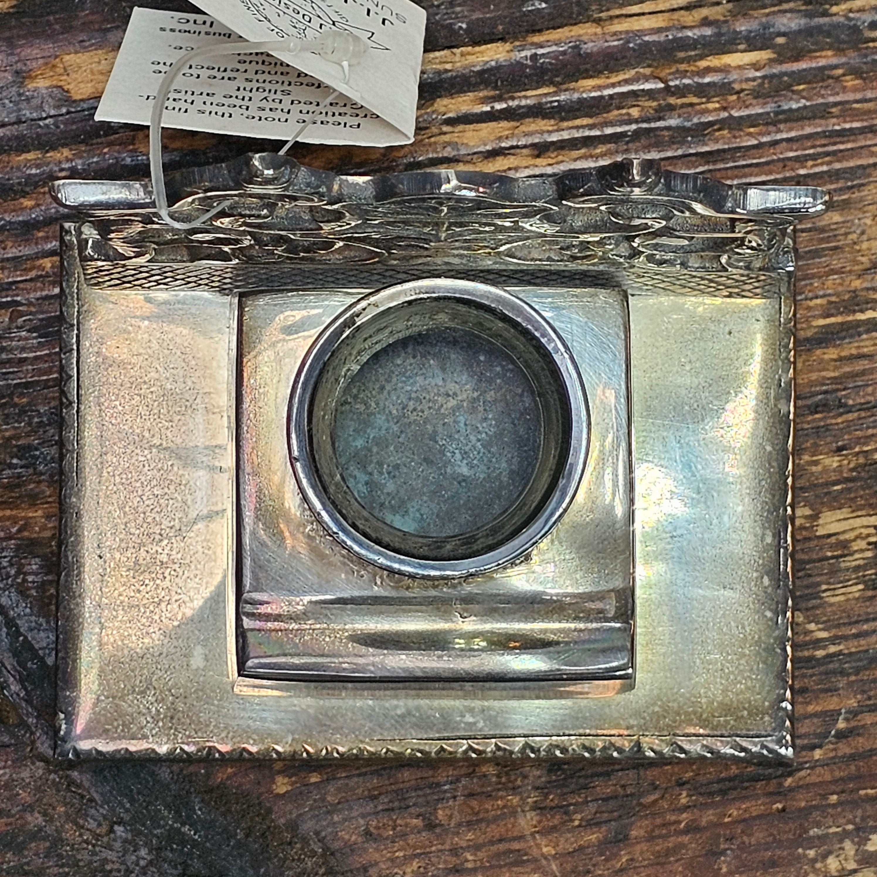 French Art Nouveau Style Metal Inkwell J.I.J Design Sun Valley, CA