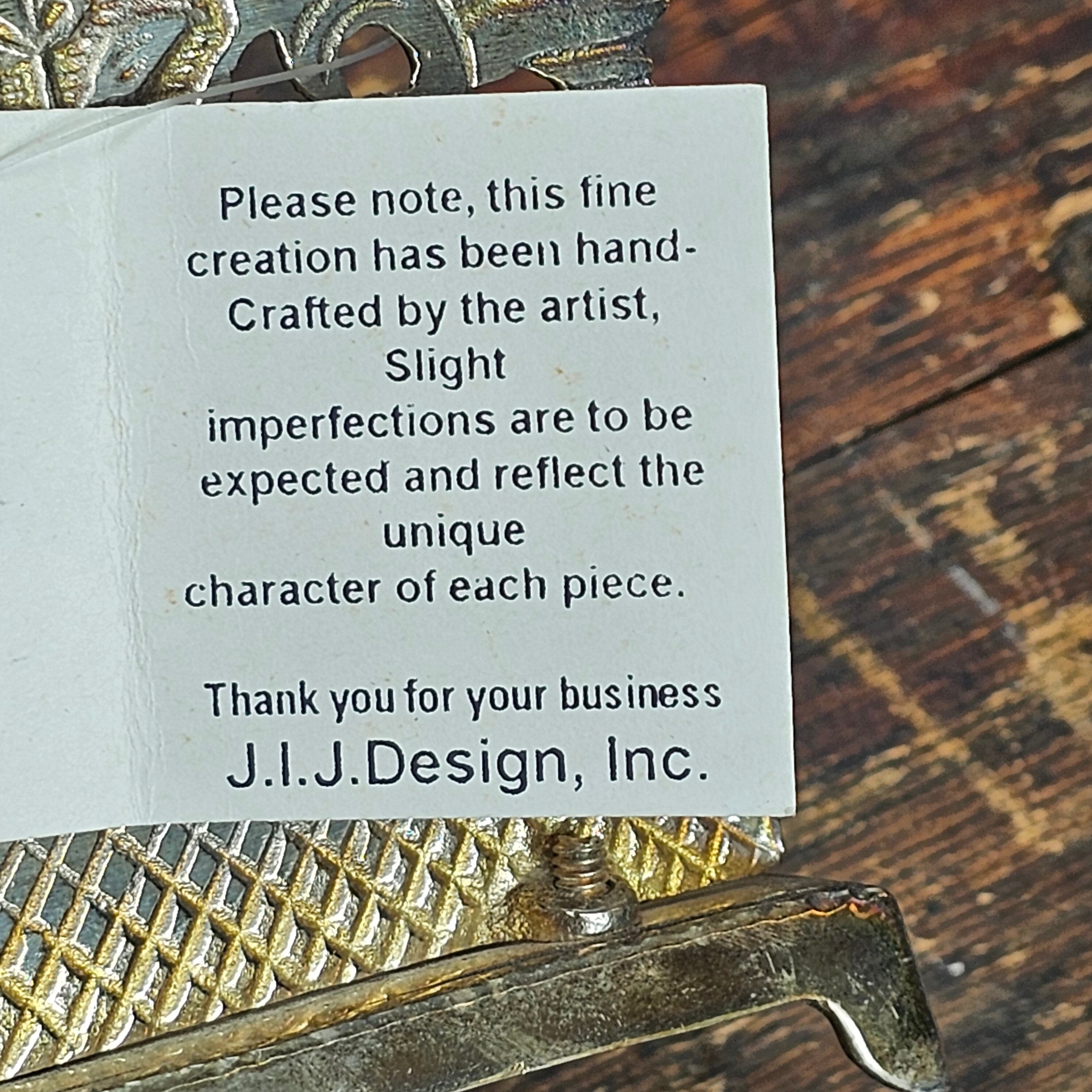 French Art Nouveau Style Metal Inkwell J.I.J Design Sun Valley, CA