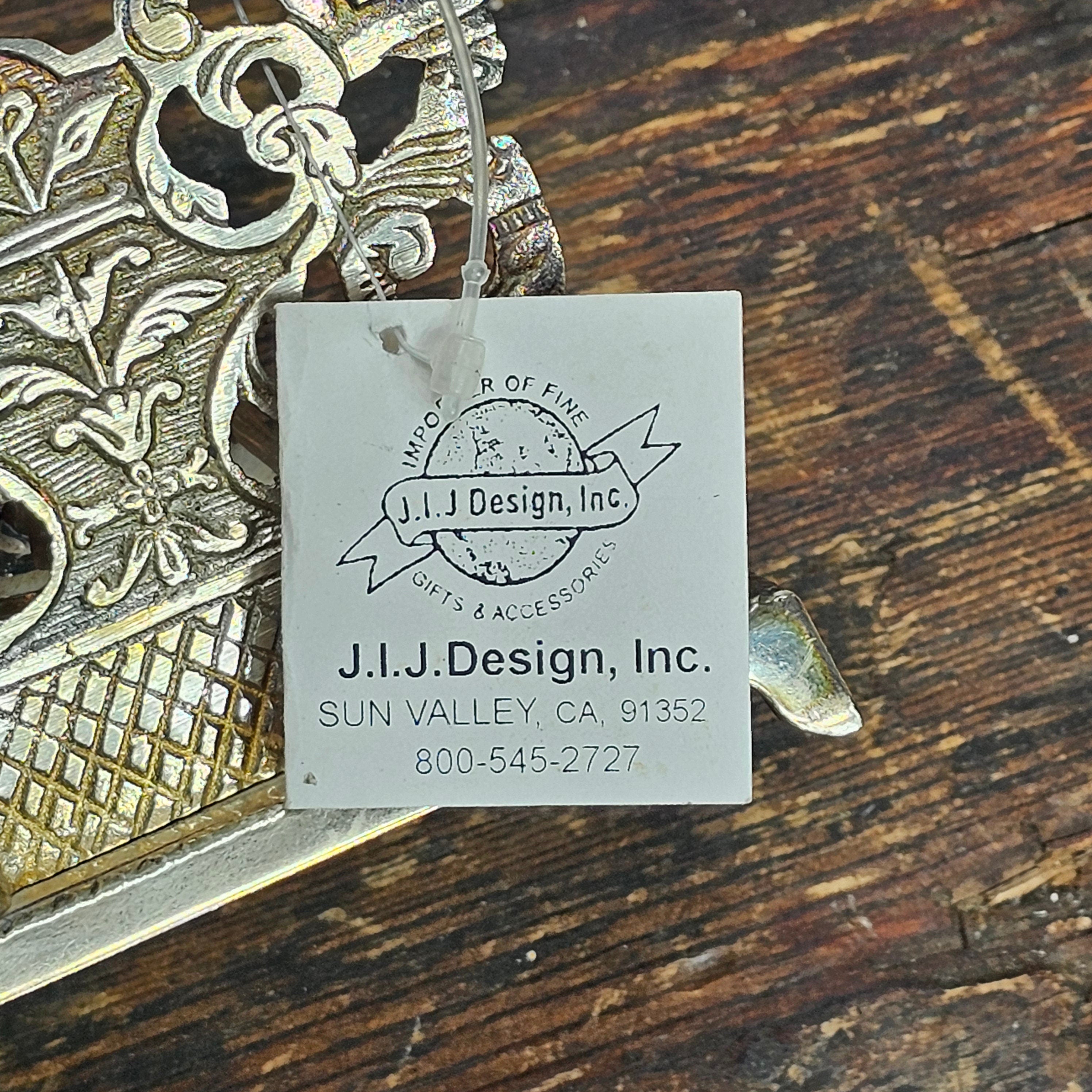 French Art Nouveau Style Metal Inkwell J.I.J Design Sun Valley, CA