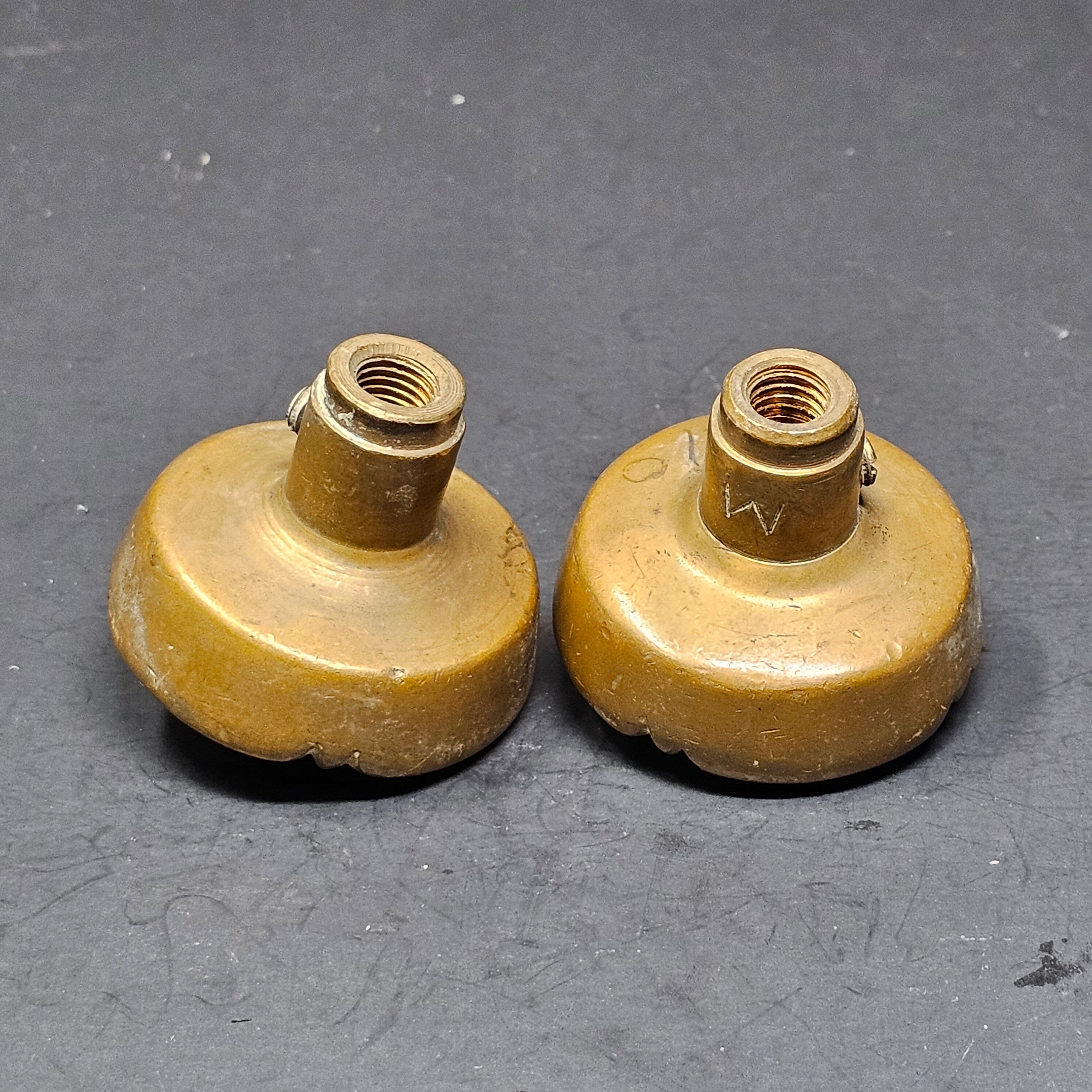 Set of 2 Vintage Ornate Door Knob Solid Brass