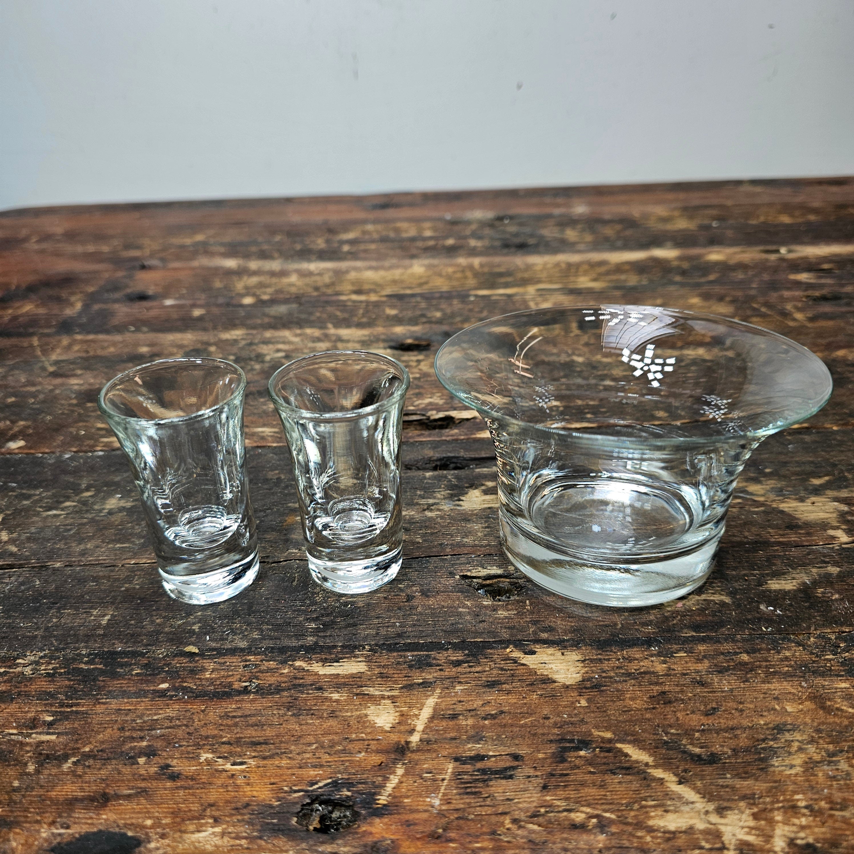 Mid Century Modern Anchor Hocking Glass Set Silver Plated Holder Stand