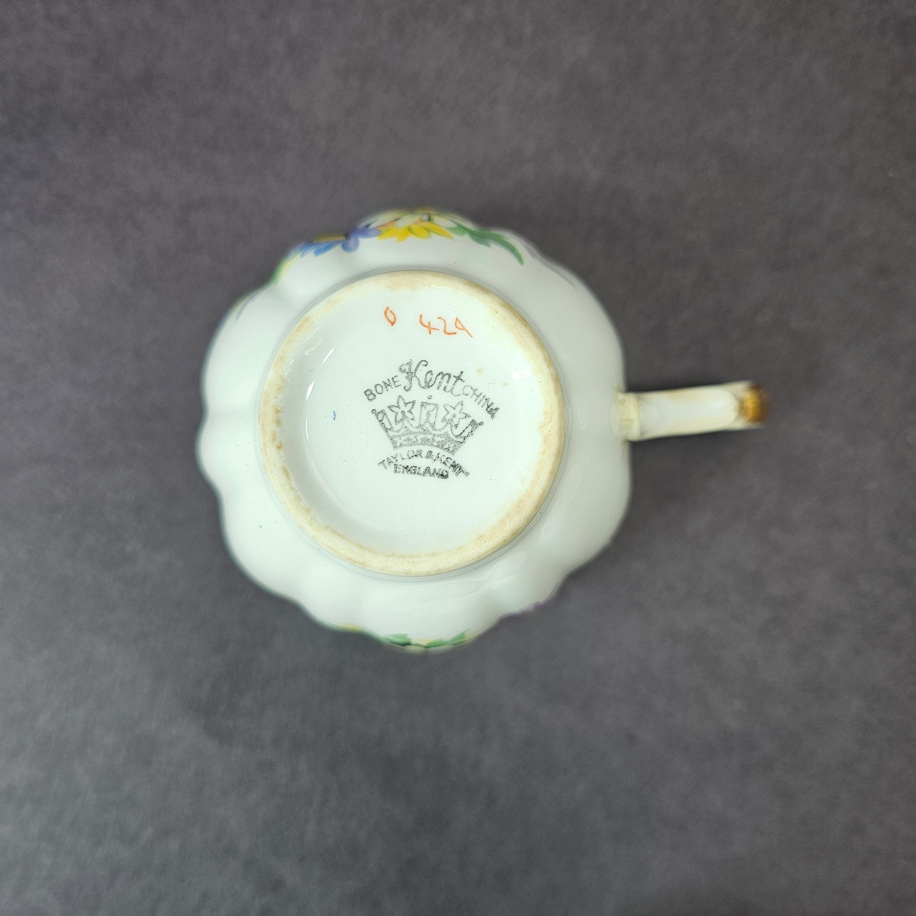 Vintage Taylor and Kent Gold Trim Teacup & Saucer Set From England