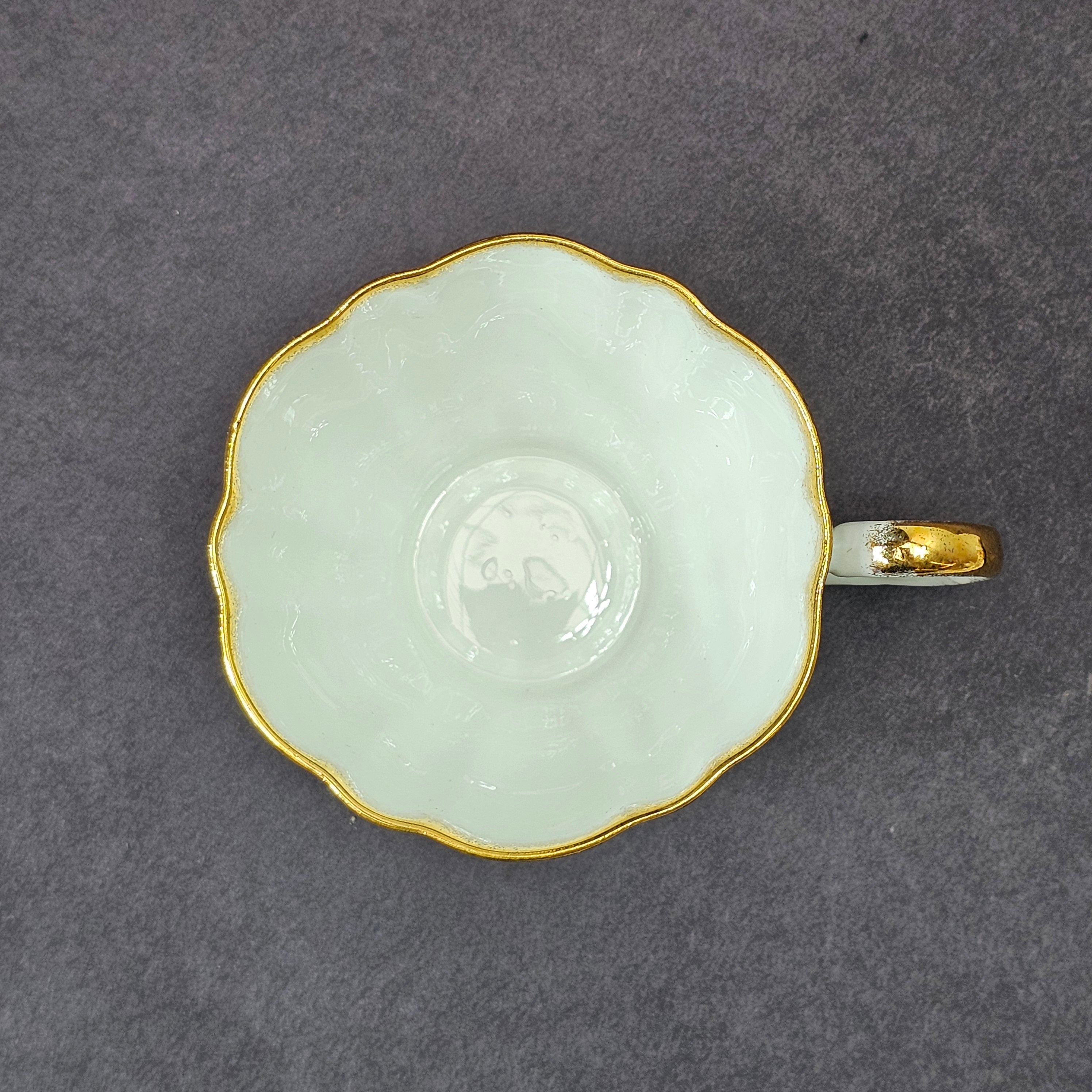 Vintage Taylor and Kent Gold Trim Teacup & Saucer Set From England