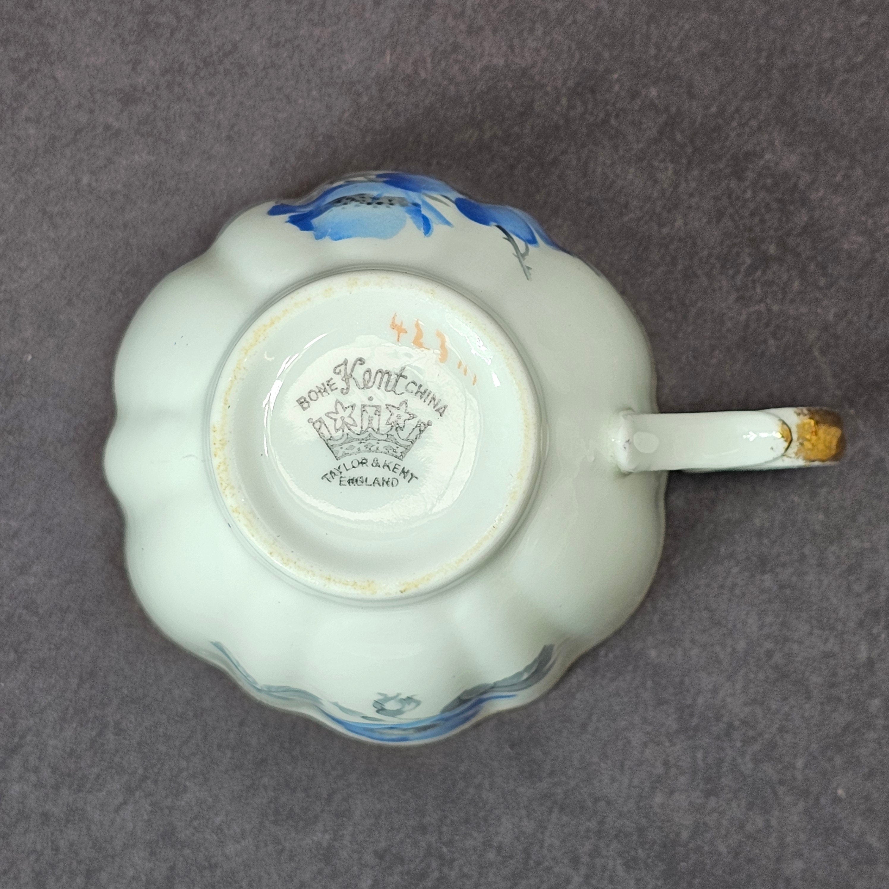 Vintage Taylor and Kent Gold Trim Teacup & Saucer Set From England