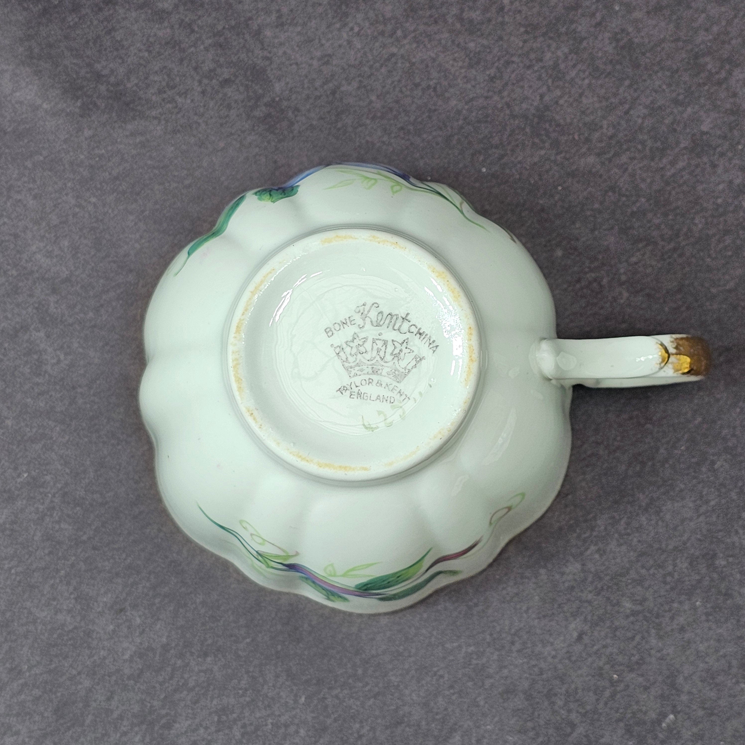 Vintage Taylor and Kent Gold Trim Teacup & Saucer Set From England