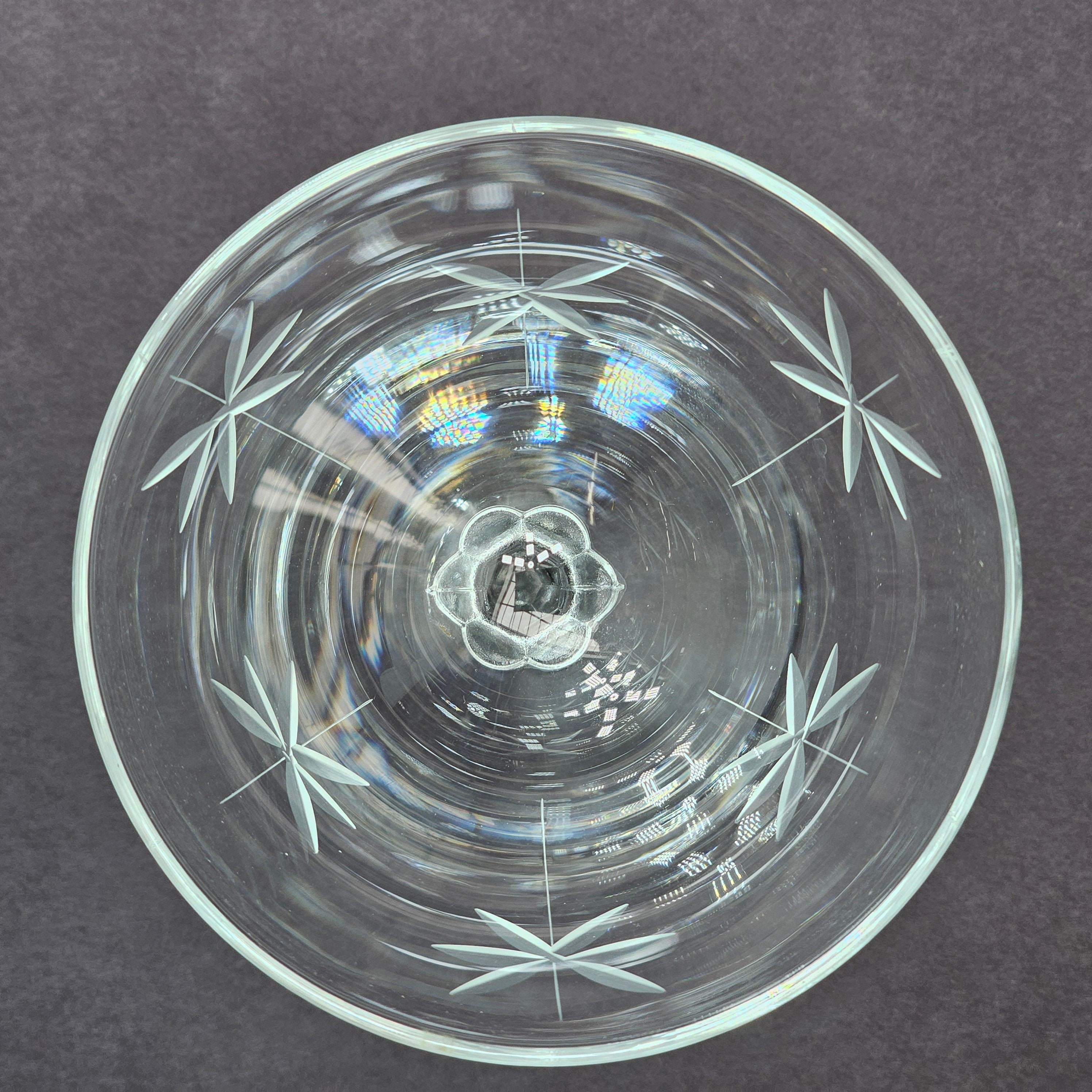 Libbey Clear Candlelight Etched Sherbet Stemmed Champagne Glass