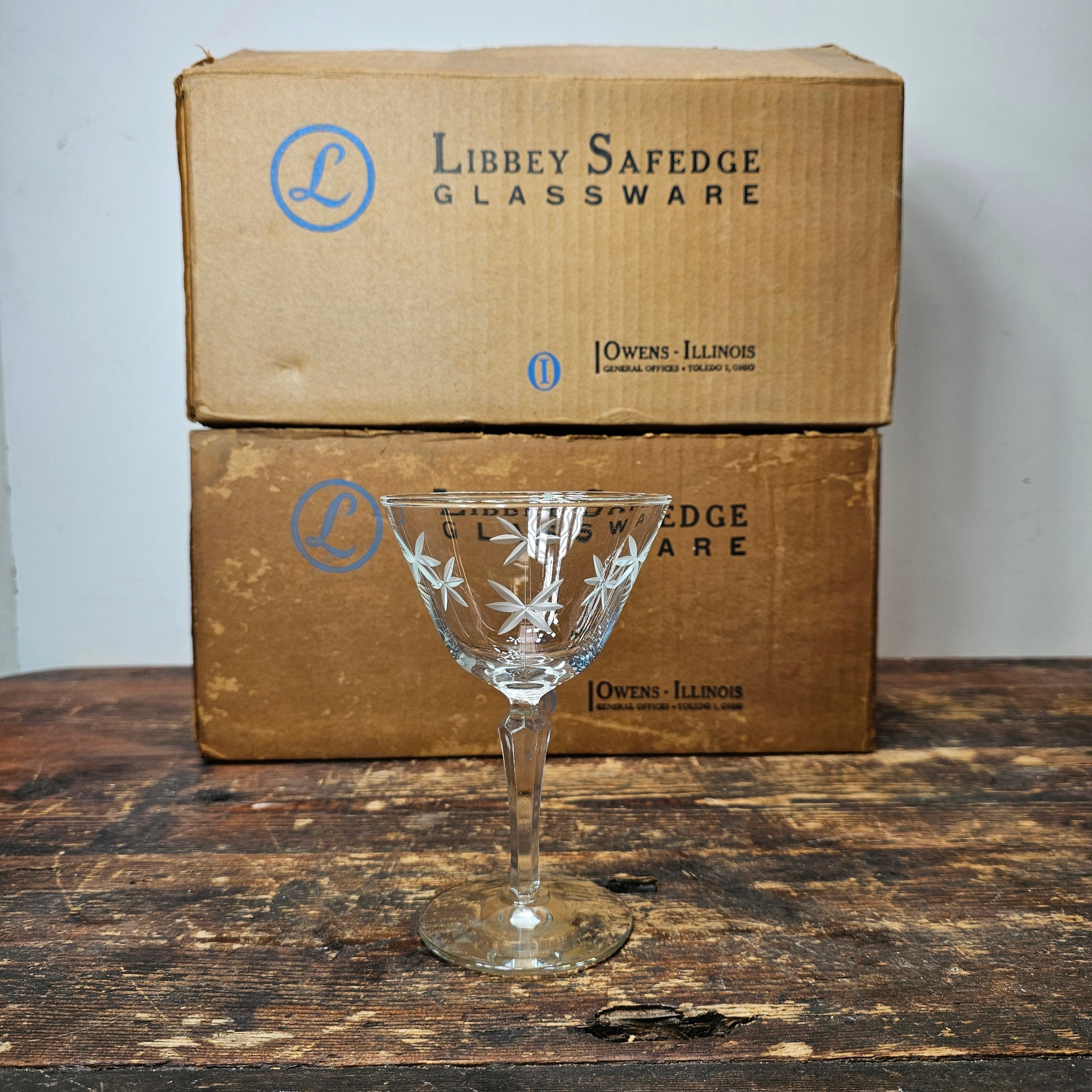 Libbey Clear Candlelight Etched Sherbet Stemmed Champagne Glass