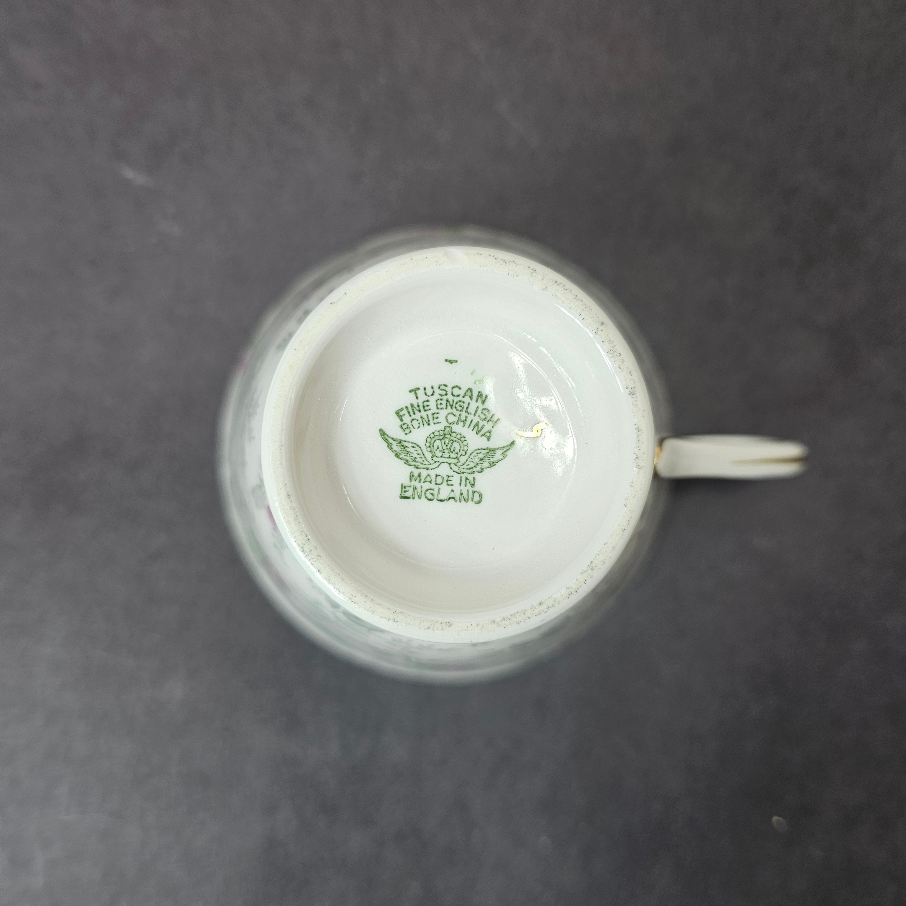 Vintage Tuscan Fine English Bone China Teacup & Saucer Set From England