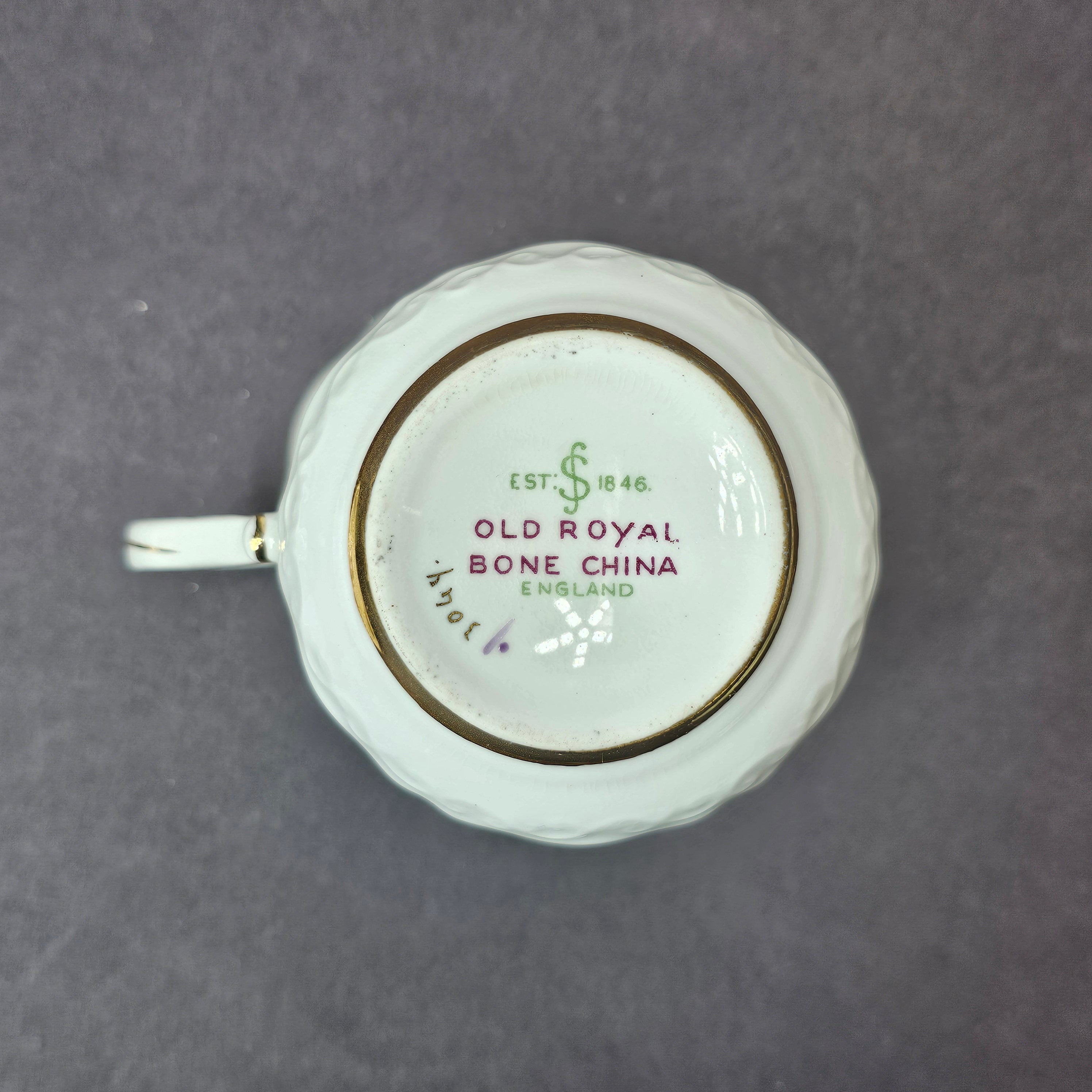 Vintage Old Royal Bone China England Teacup & Saucer Set From England