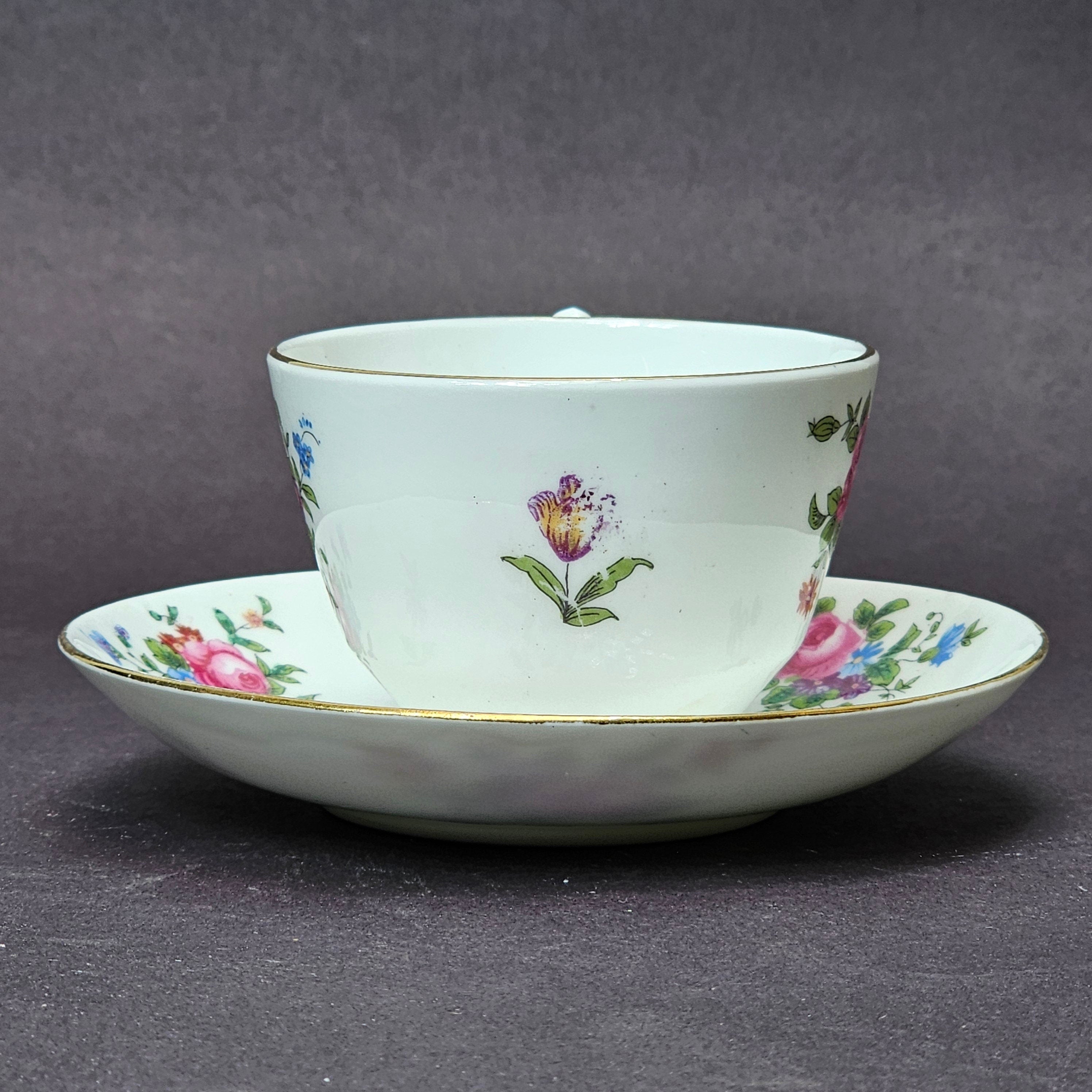 Vintage Fine Bone China Crown Staffordshire Teacup & Saucer Set From England