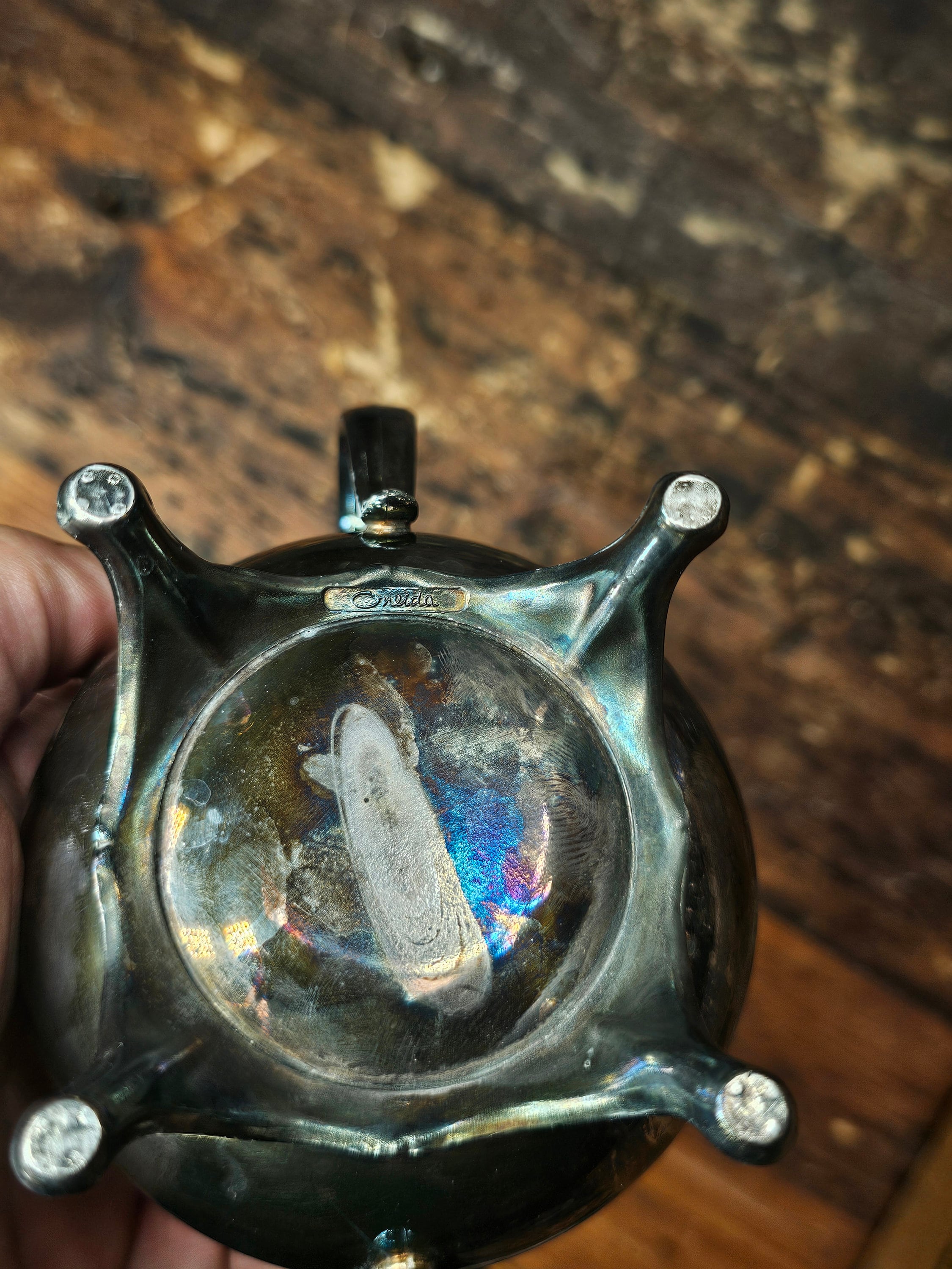 Vintage Oneida Silver Plated Sugar Bowl & Creamer Set