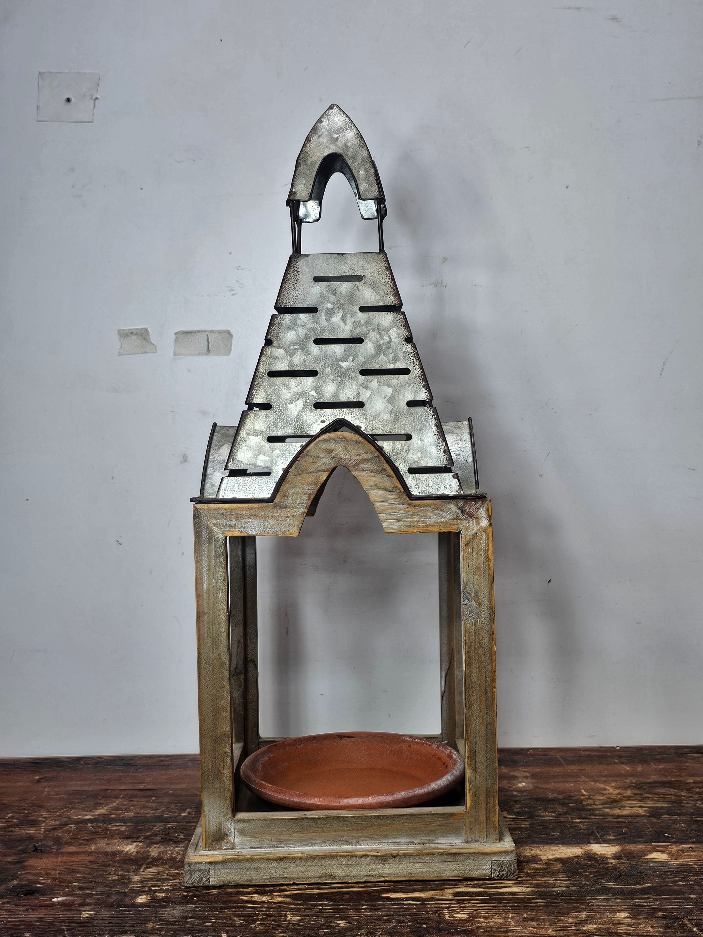 Decorative Candle Holder / Bird Feeder 8.5" x 8.5" x 21.5" H