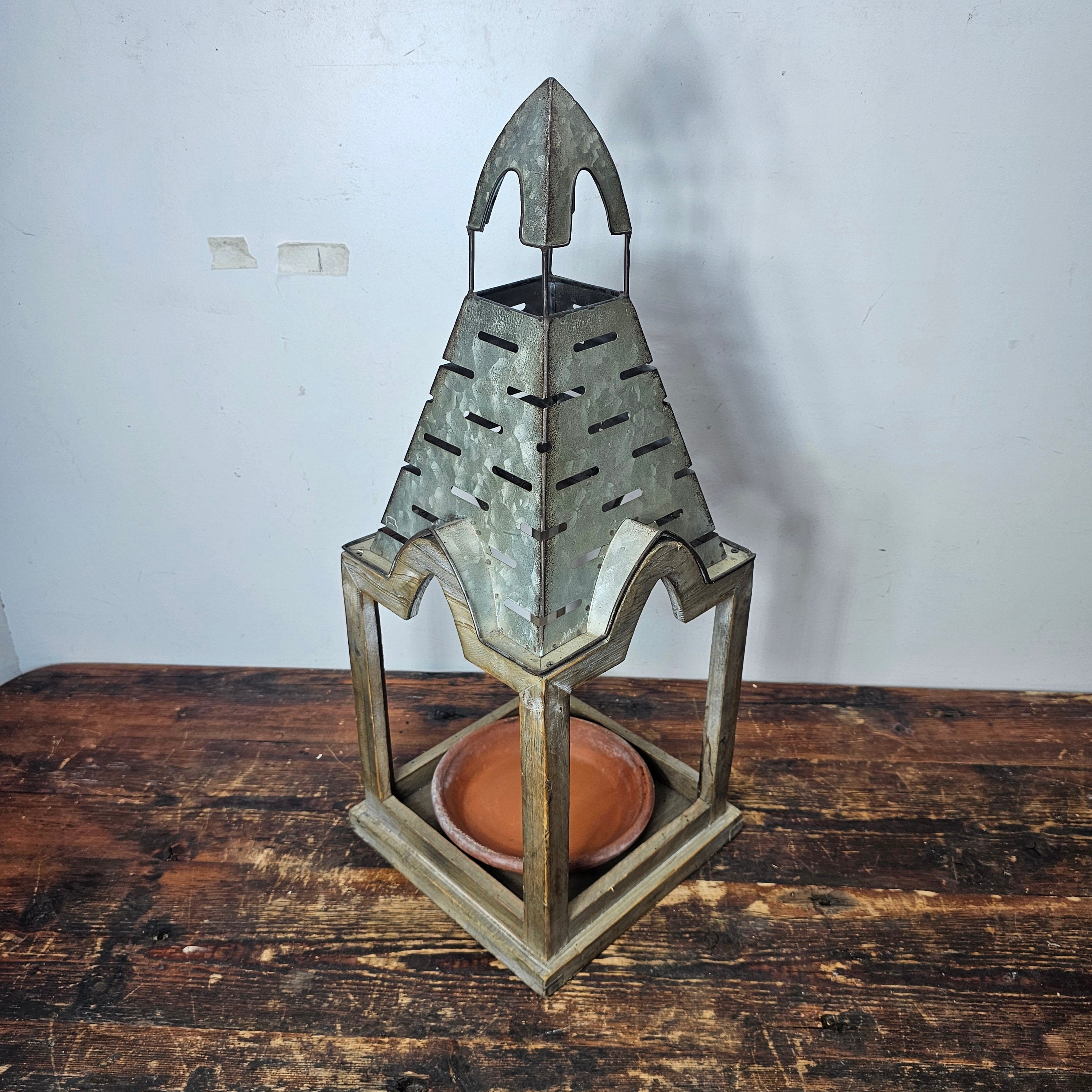 Decorative Candle Holder / Bird Feeder 8.5" x 8.5" x 21.5" H