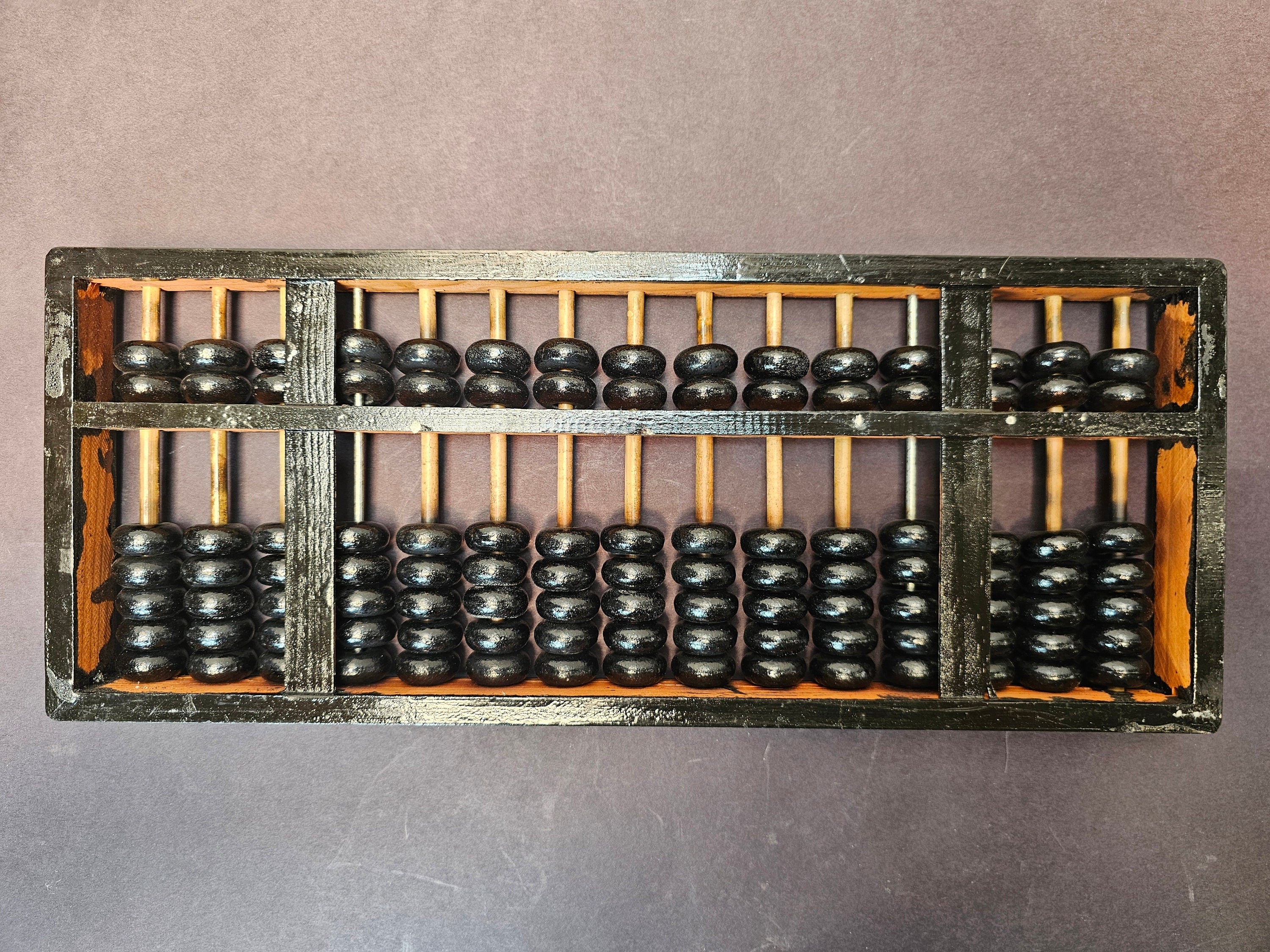 Vintage 15 Rows (105 Beads) Chinese Wooden Beads Arithmetic Abacus Calculator