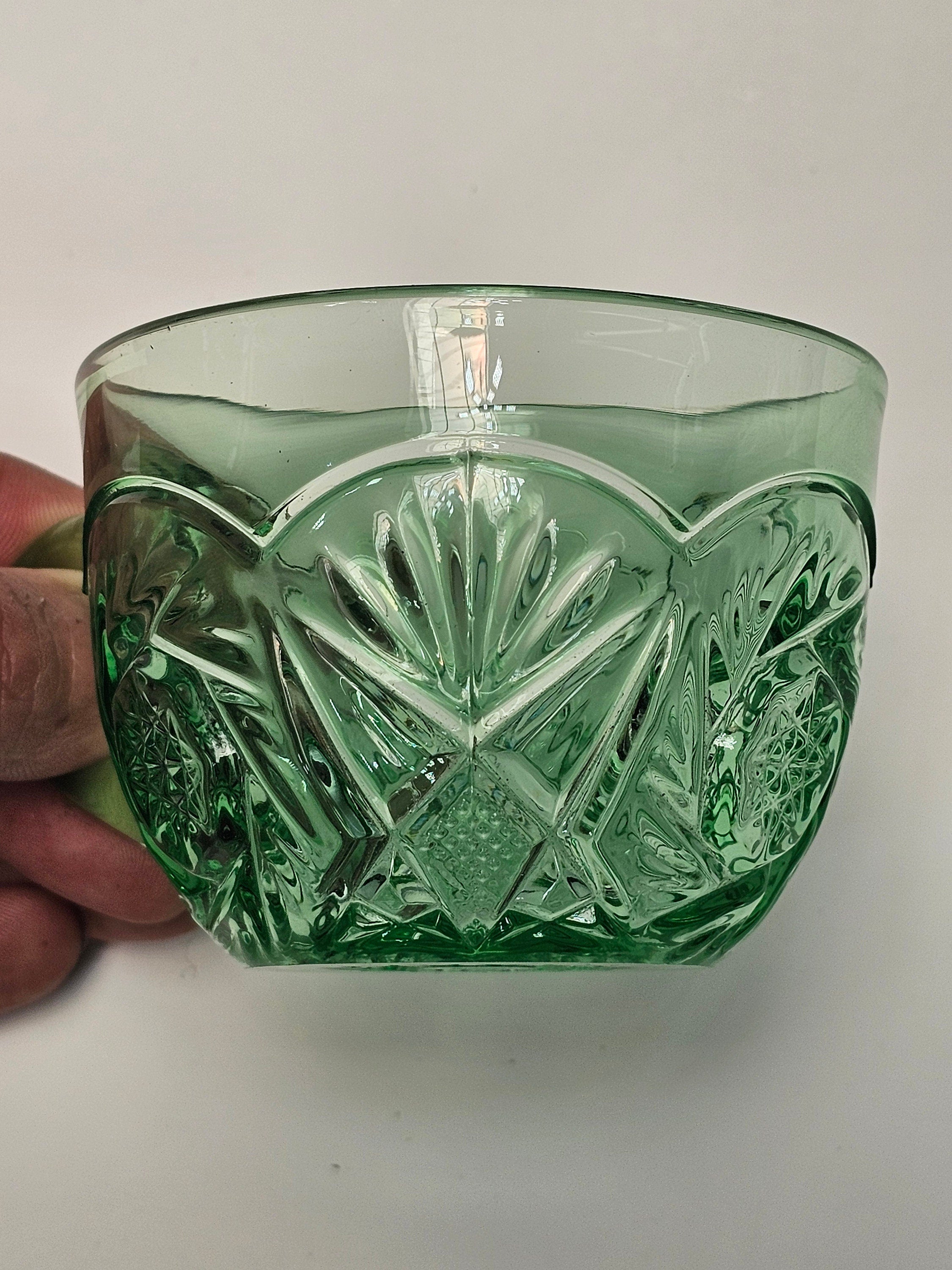 Heisey Pinwheel and Fan Green Moongleam Punch Cup