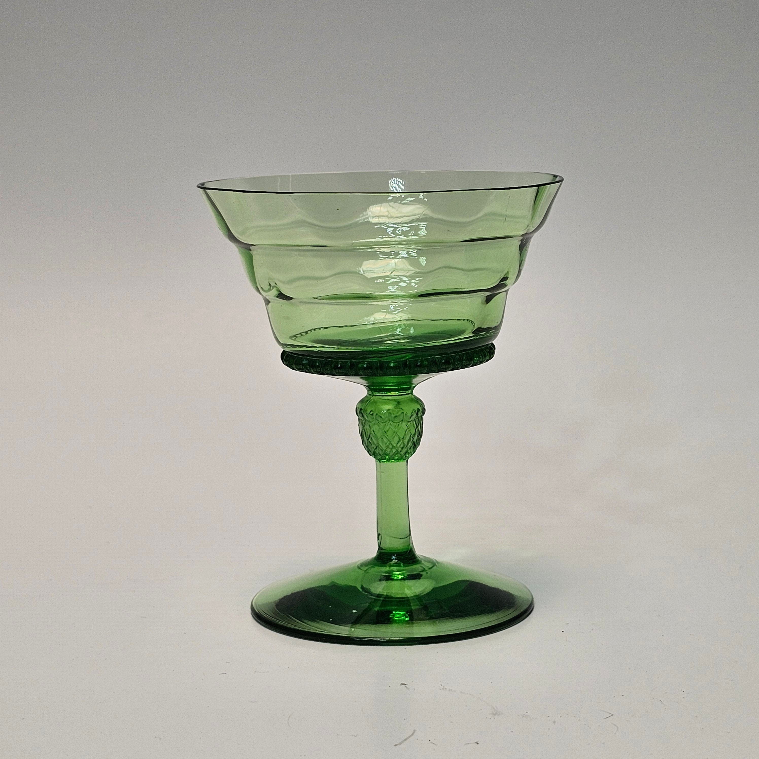 Heisey Moongleam Charter Oak Tall Sherbert Champagne 4 3/4”