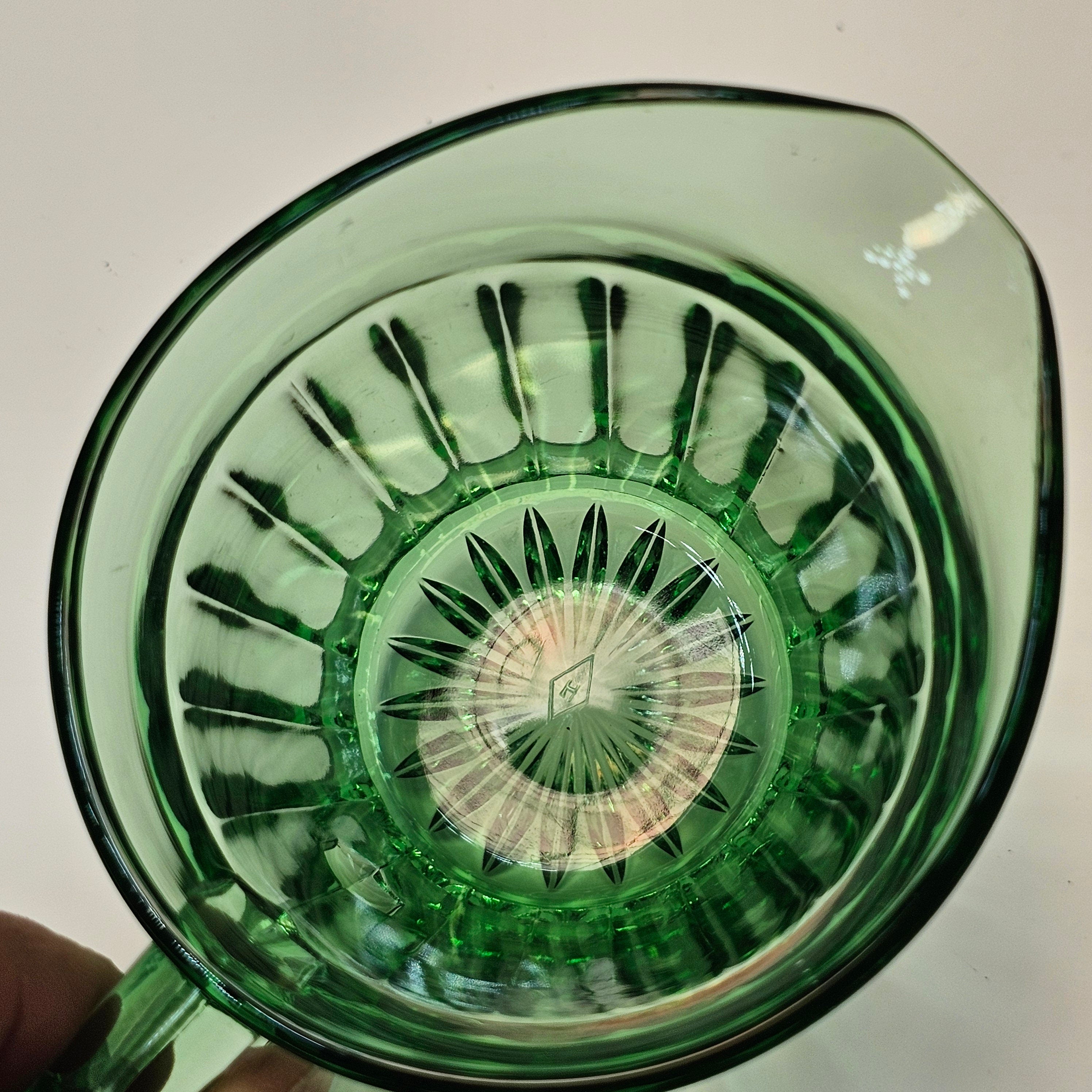 Heisey Glass Coarse Rib Moongleam Green Creamer 3"