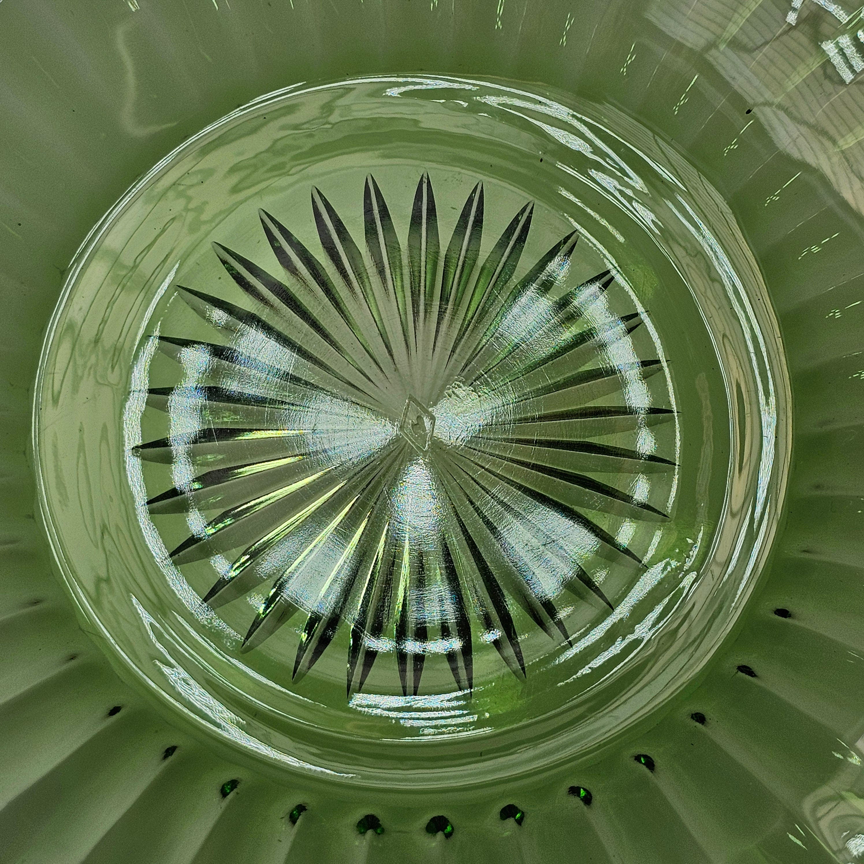 Heisey 7 1/2" Salad Plate Ridge and Star Moongleam Green