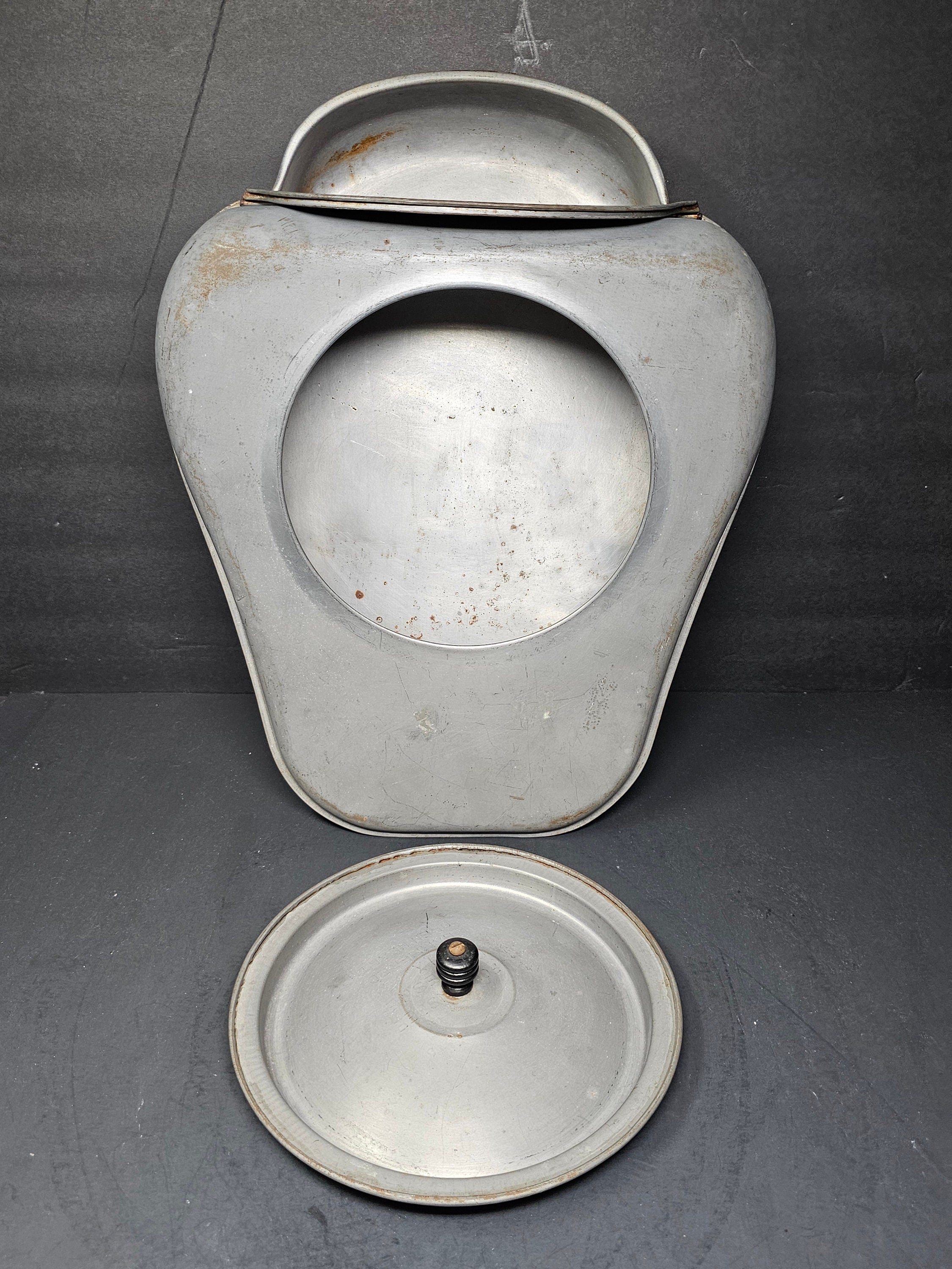 Antique Steel Bed Pan With Hinged Lid Made By Duquesne Works ?