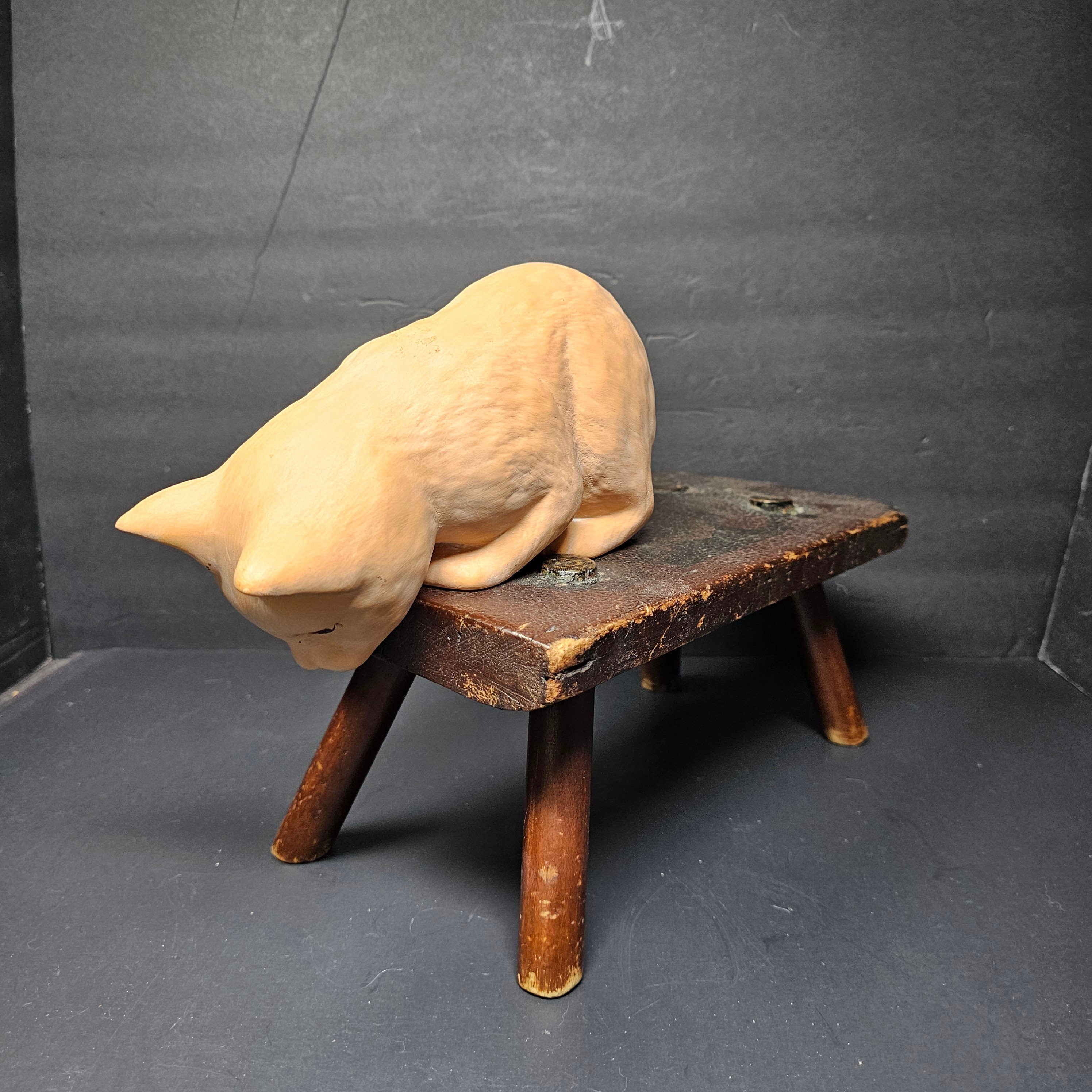 Porcelain Cat Kitty Figurine Vintage By Konopa Ceramics Oregon