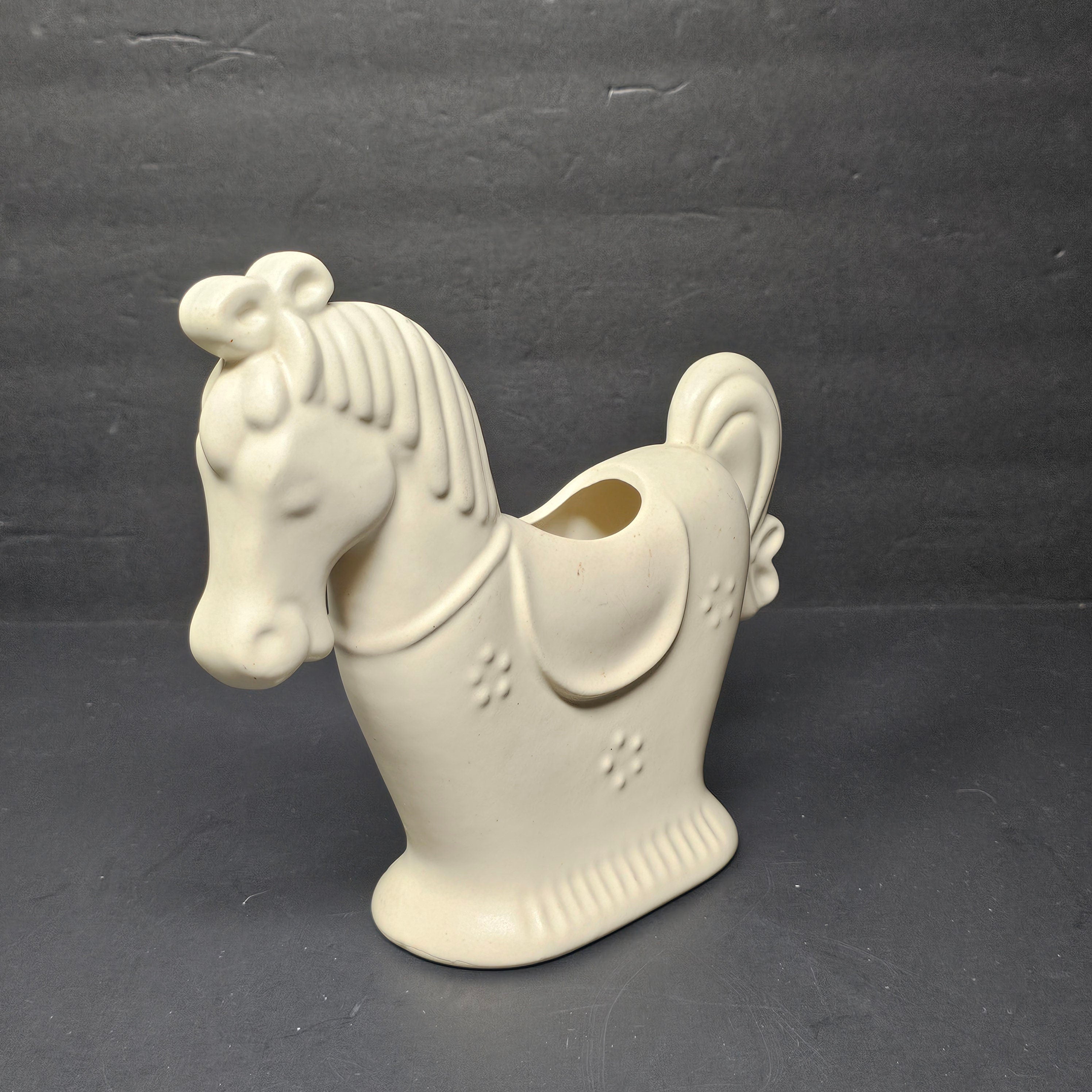 Vintage Horse Planter Ceramic Nursery / Tooth Brush Holder