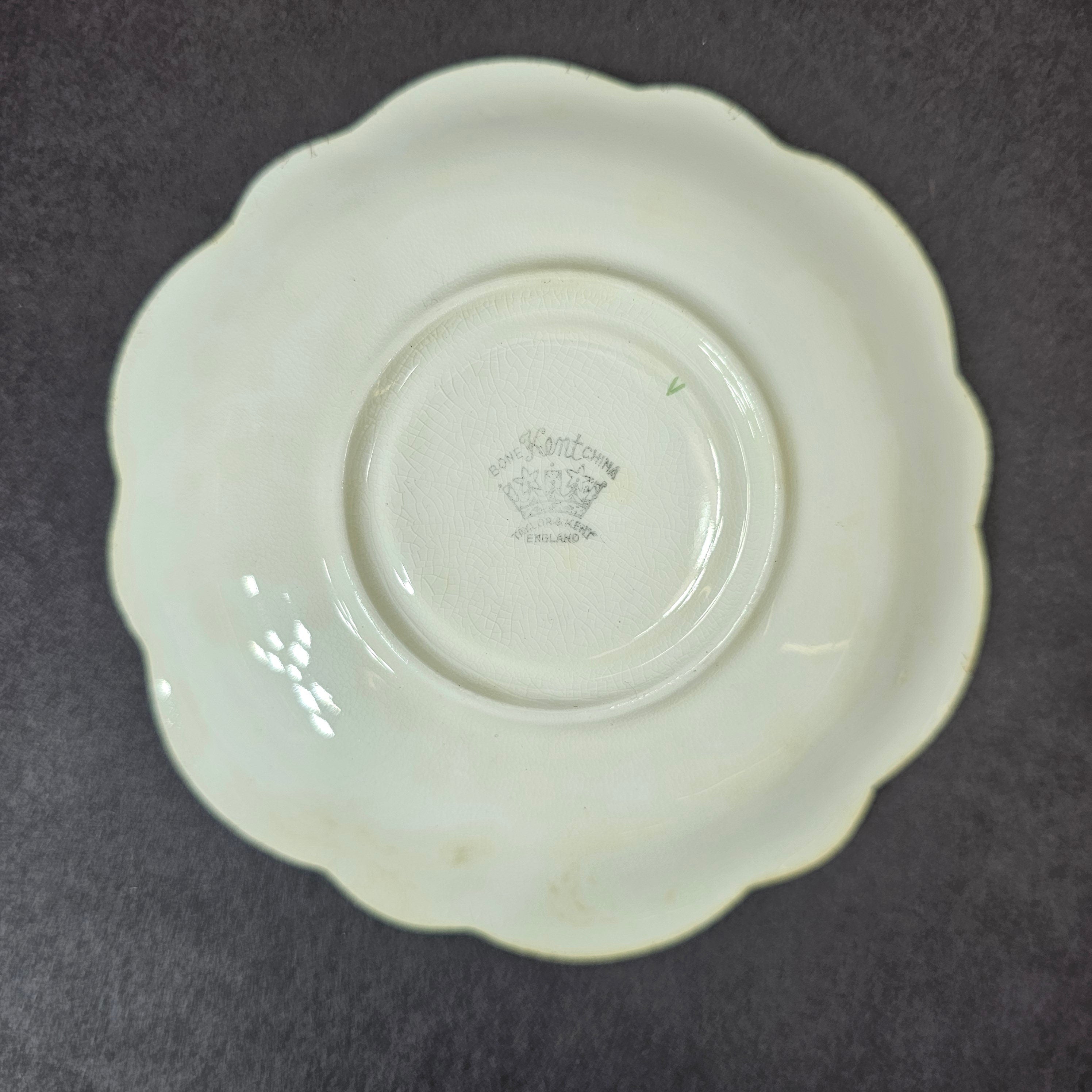 Vintage Taylor and Kent Gold Trim Teacup & Saucer Set From England