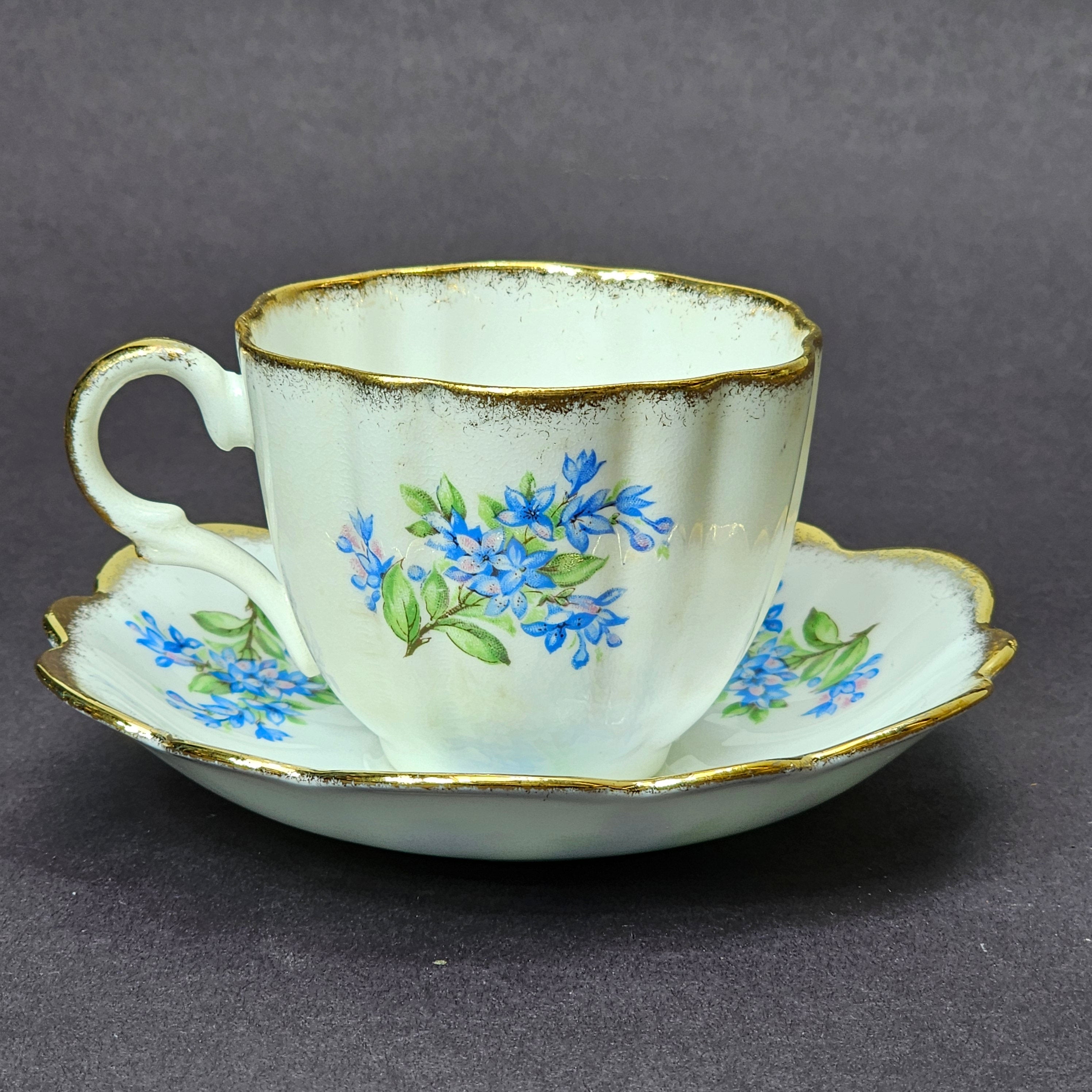 Vintage Taylor and Kent Gold Trim Teacup & Saucer Set From England