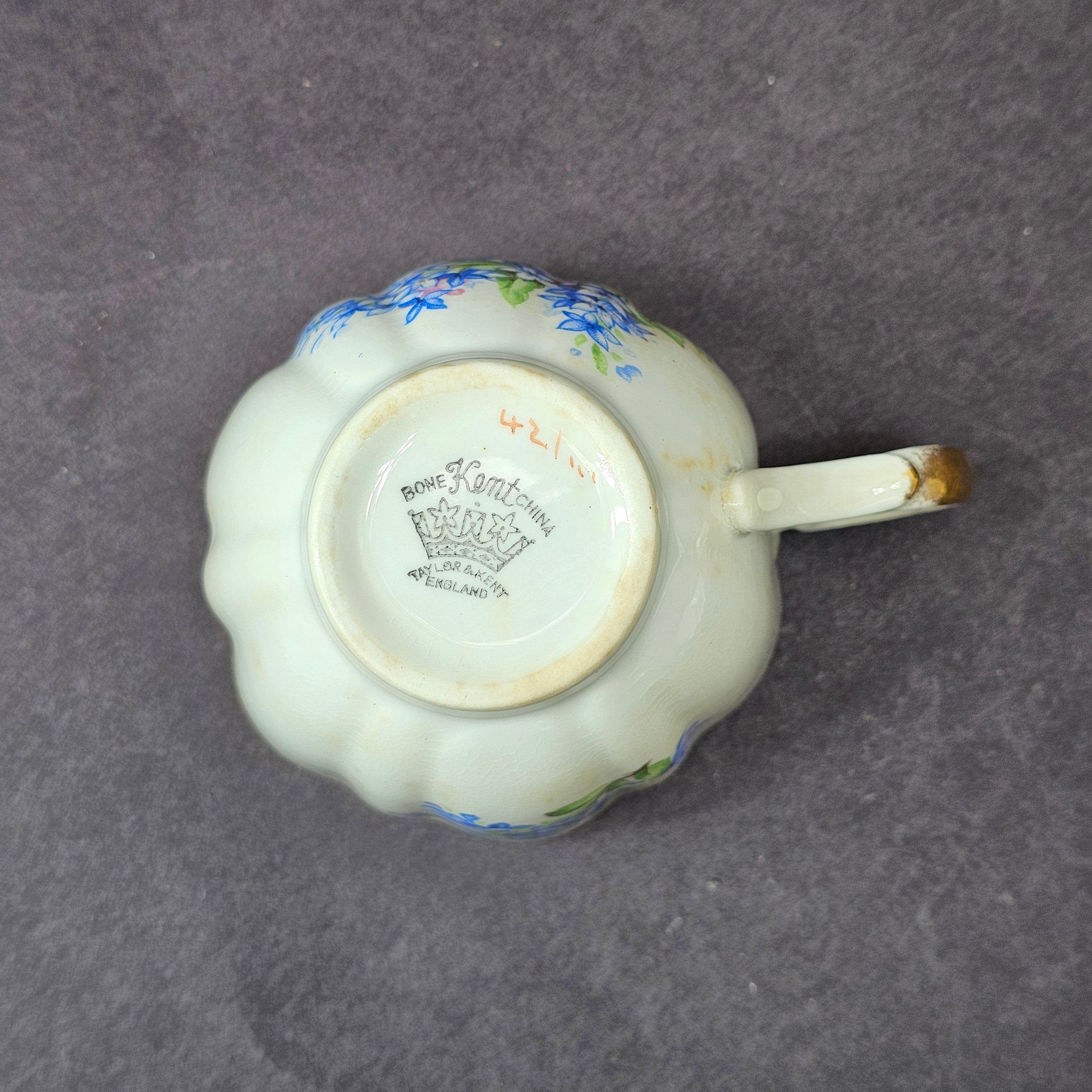 Vintage Taylor and Kent Gold Trim Teacup & Saucer Set From England