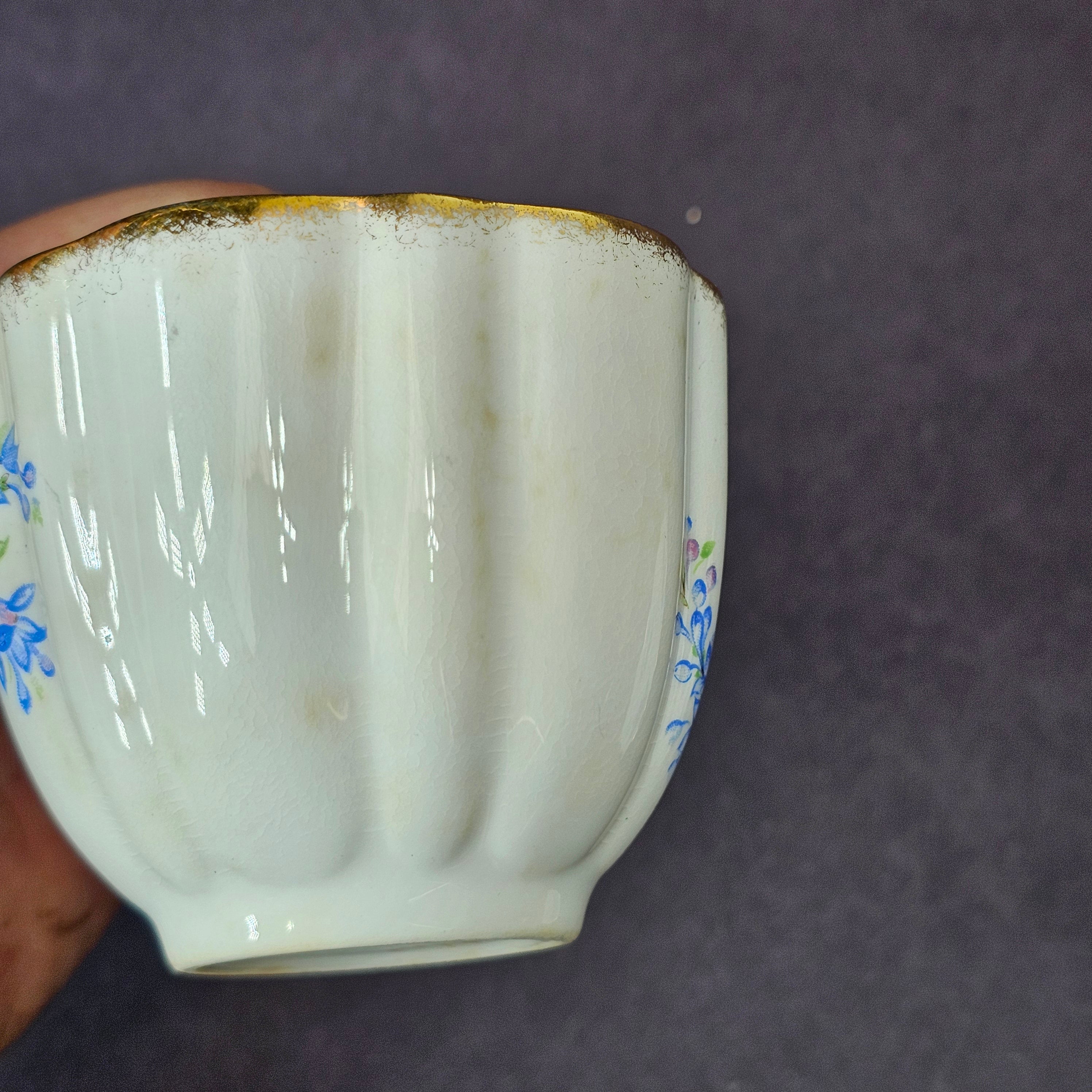 Vintage Taylor and Kent Gold Trim Teacup & Saucer Set From England