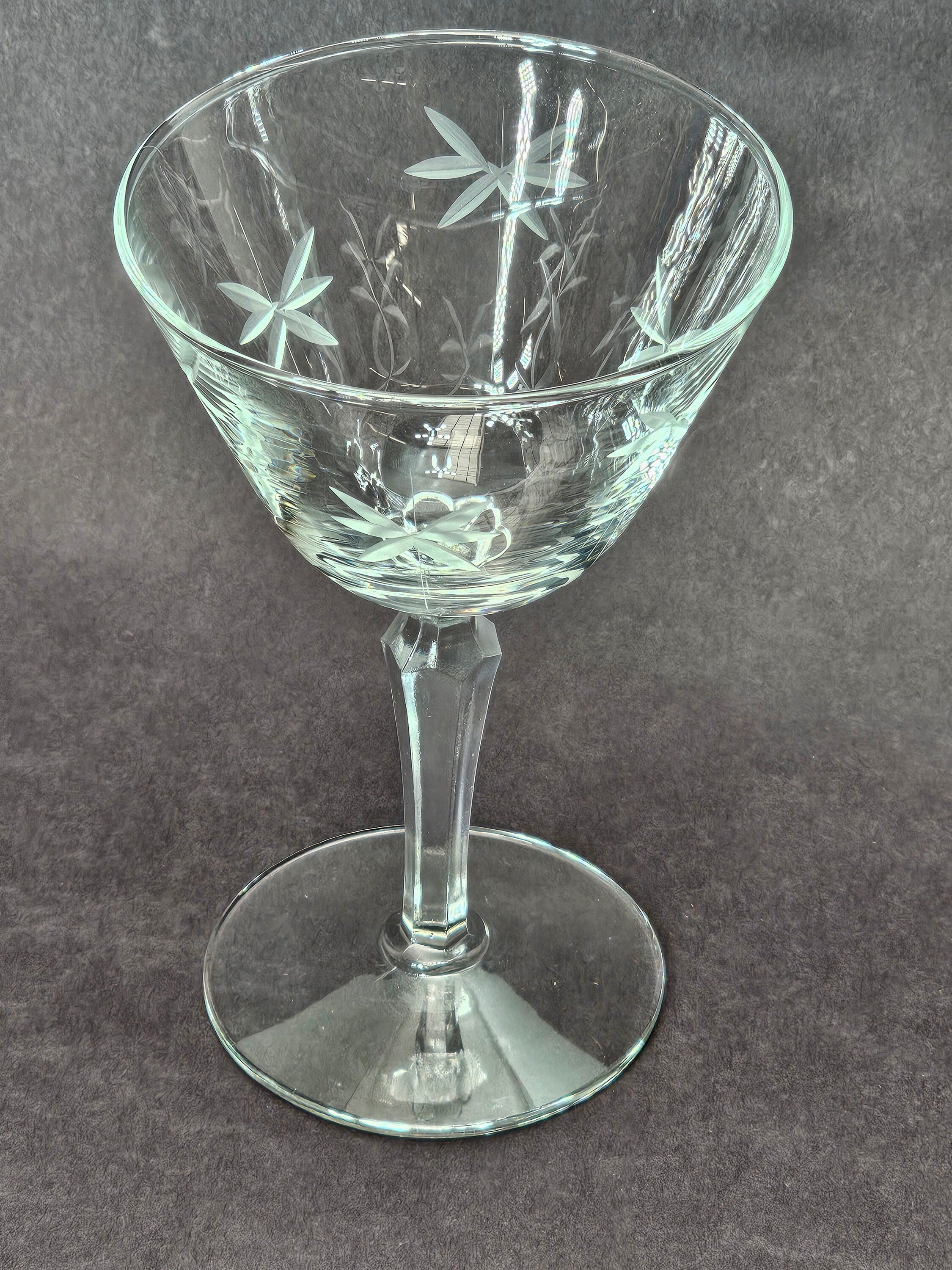 Libbey Clear Candlelight Etched Sherbet Stemmed Champagne Glass